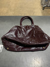 VTG Yves Saint Laurent Patent Easy Y Boston Satchel Bag - Burgundy