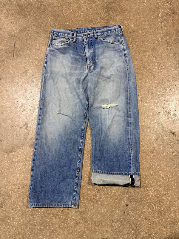 90s/00s Levis Made In Japan Selvage 504 J22 Redline Denim - blue Size 34W/30L