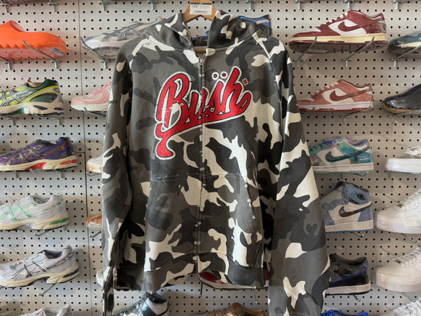 NEW Burning Bush Camo Zip Up Hoodie Size XL