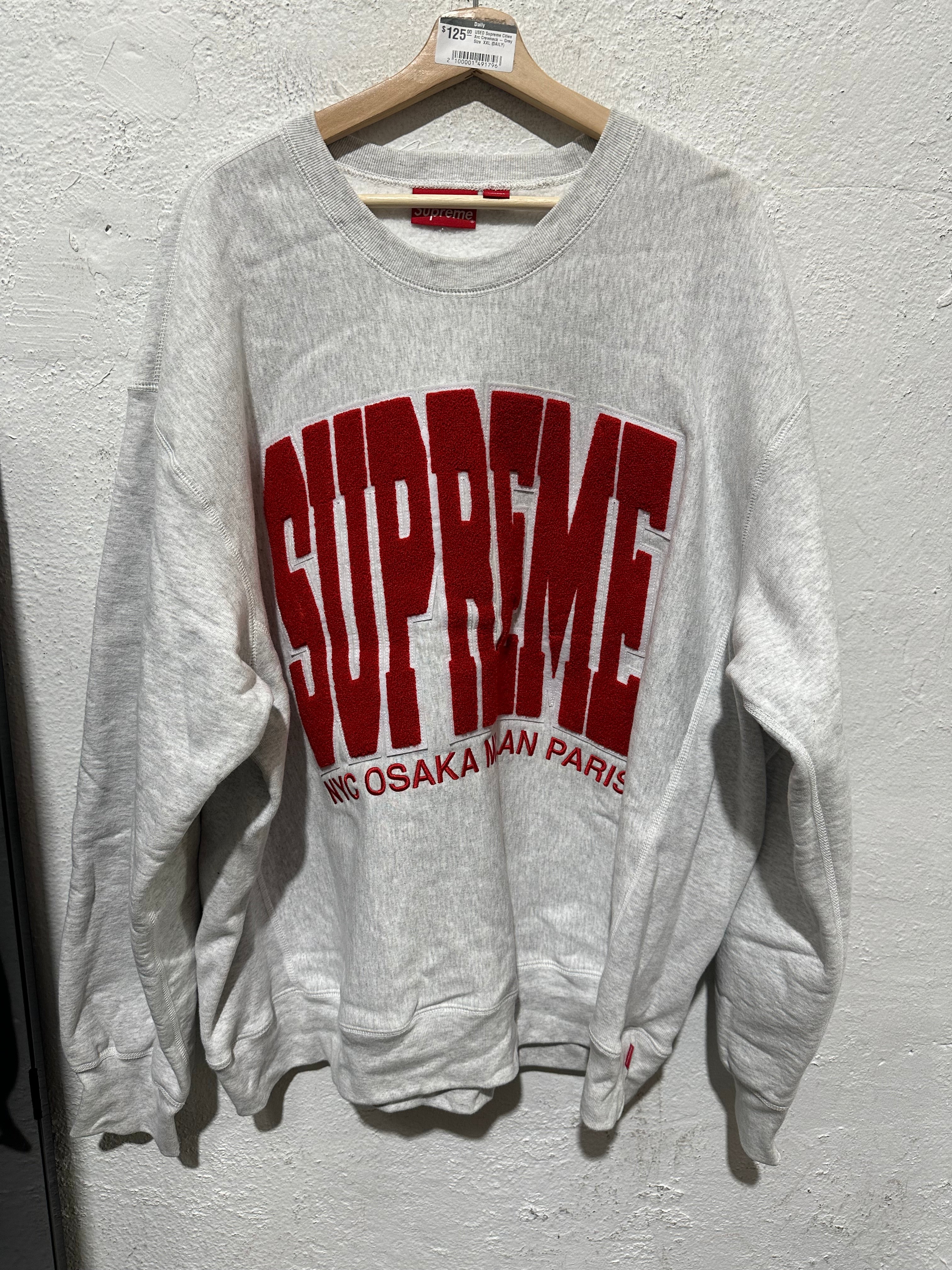 USED Supreme Cities Arc Crewneck - Grey Size XXL