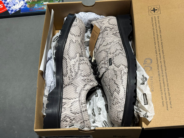 Dr. Martens x Supreme Postal Supreme 4 Eye Shoe - Grey Snakeskin Size 11