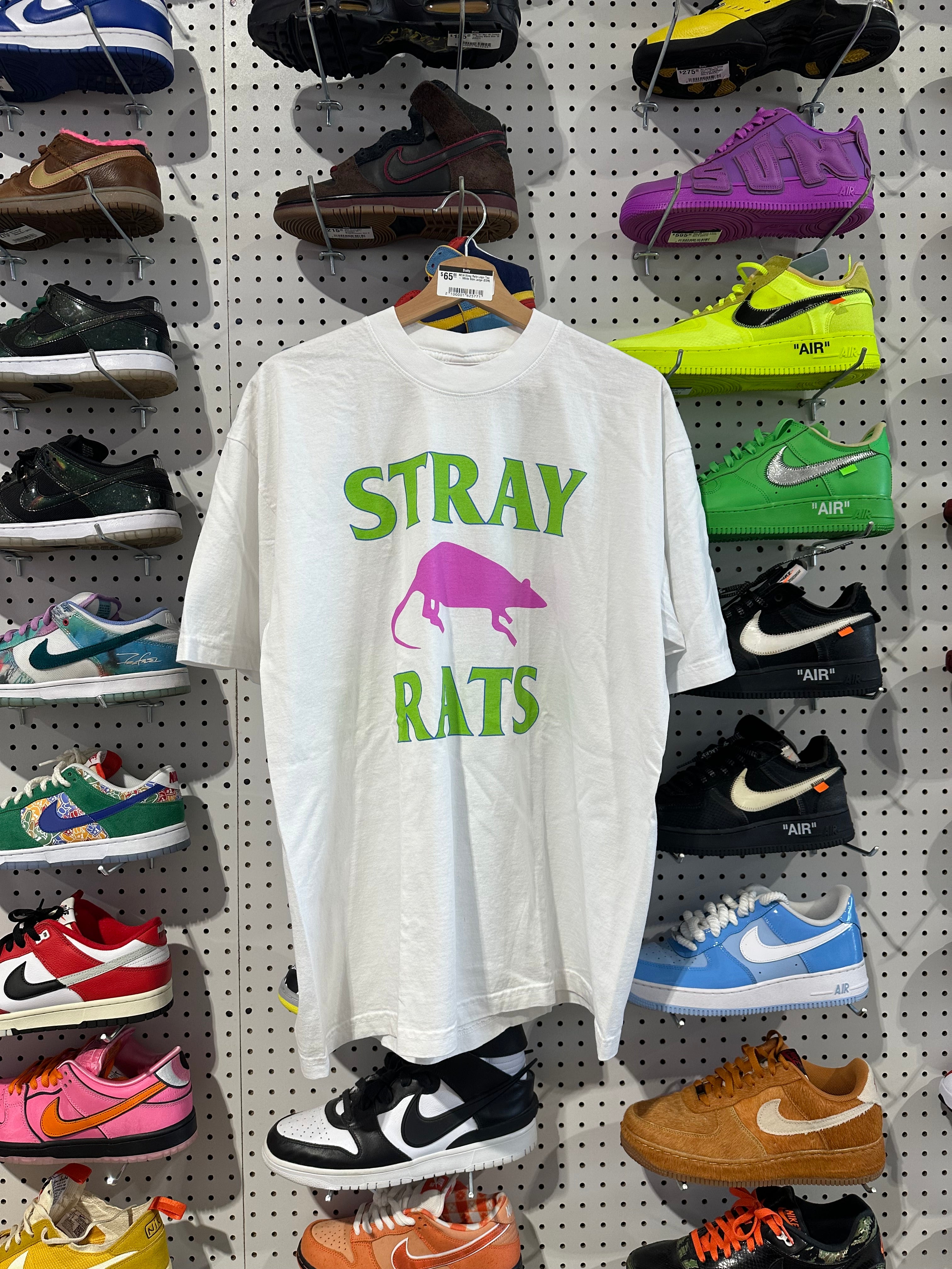 NEW Stray Rats Logo Tee - White Size Large