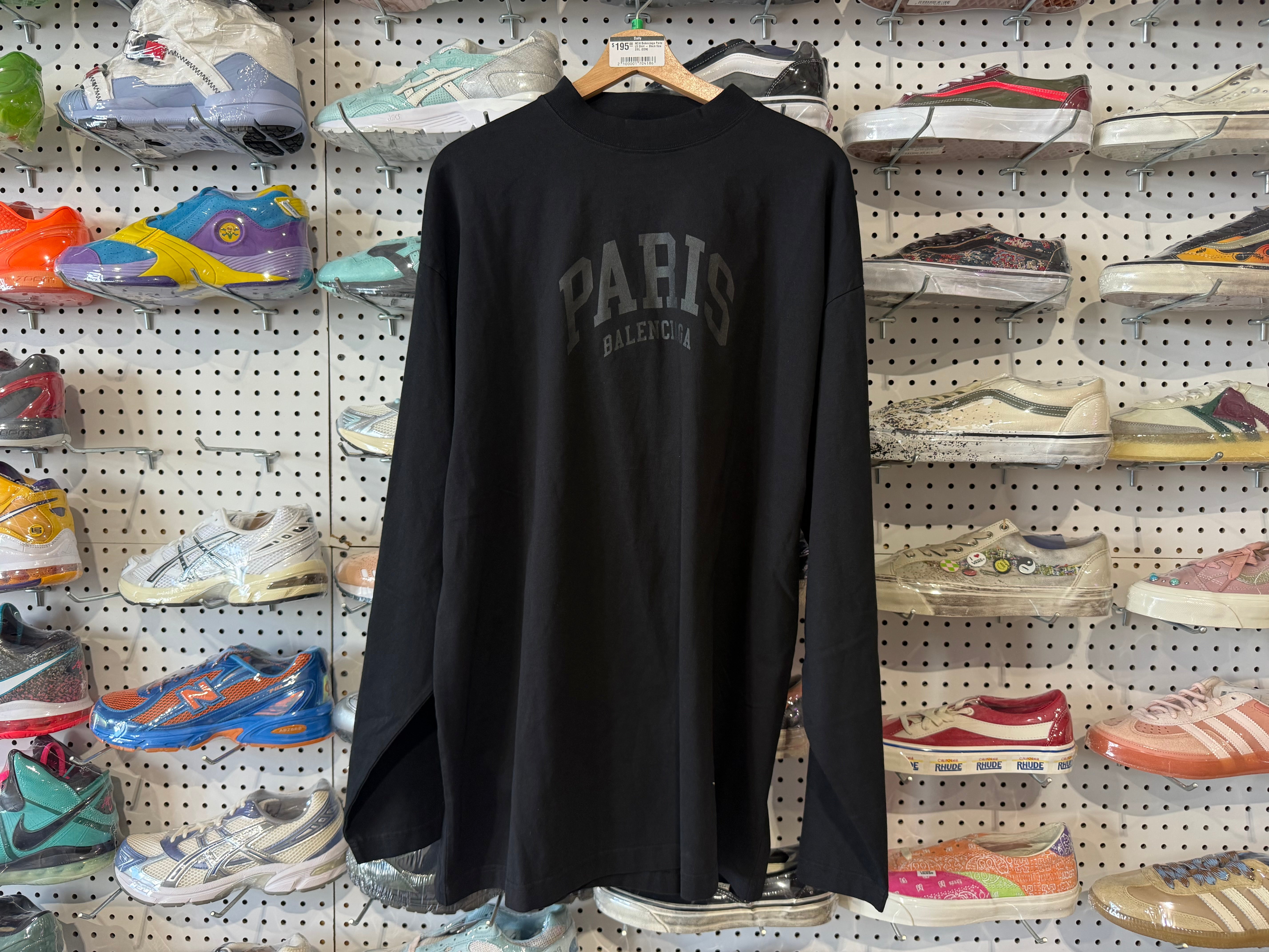 NEW Balenciaga Paris LS Shirt - Black Size 2/XL