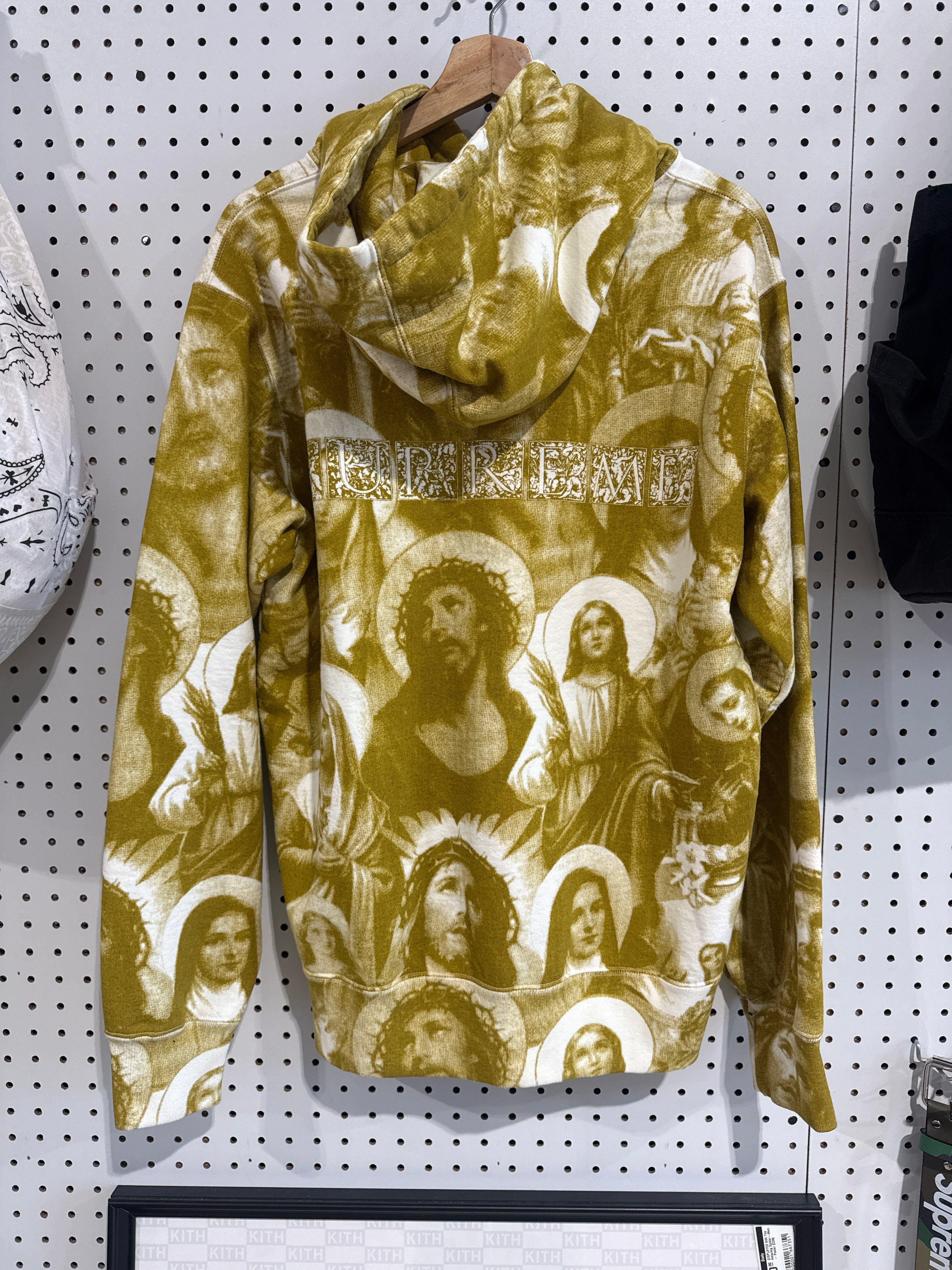 NEW Supreme Jesus and Mary Hooded Sweatshirt - Gold Size Medium