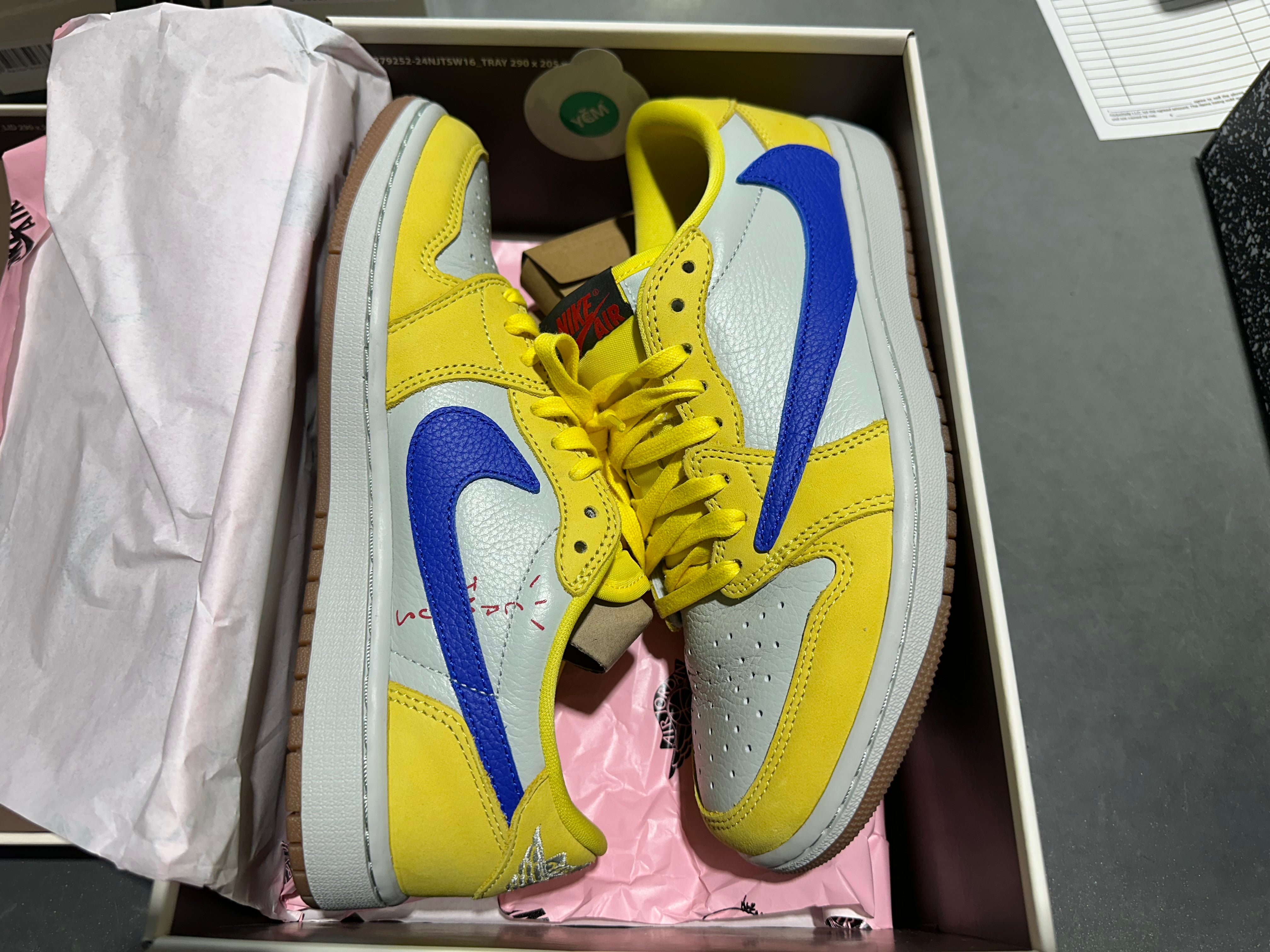 AirJordan 1 Retro Low OG SP - Travis Scott/Canary Size 8.5W/7M
