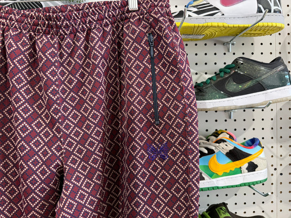 USED Needles Diamond Track Pants - Burgundy Size XL