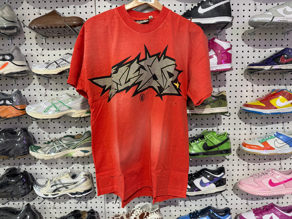 NEW Hellstar Crack Print Tee - Red Size Small
