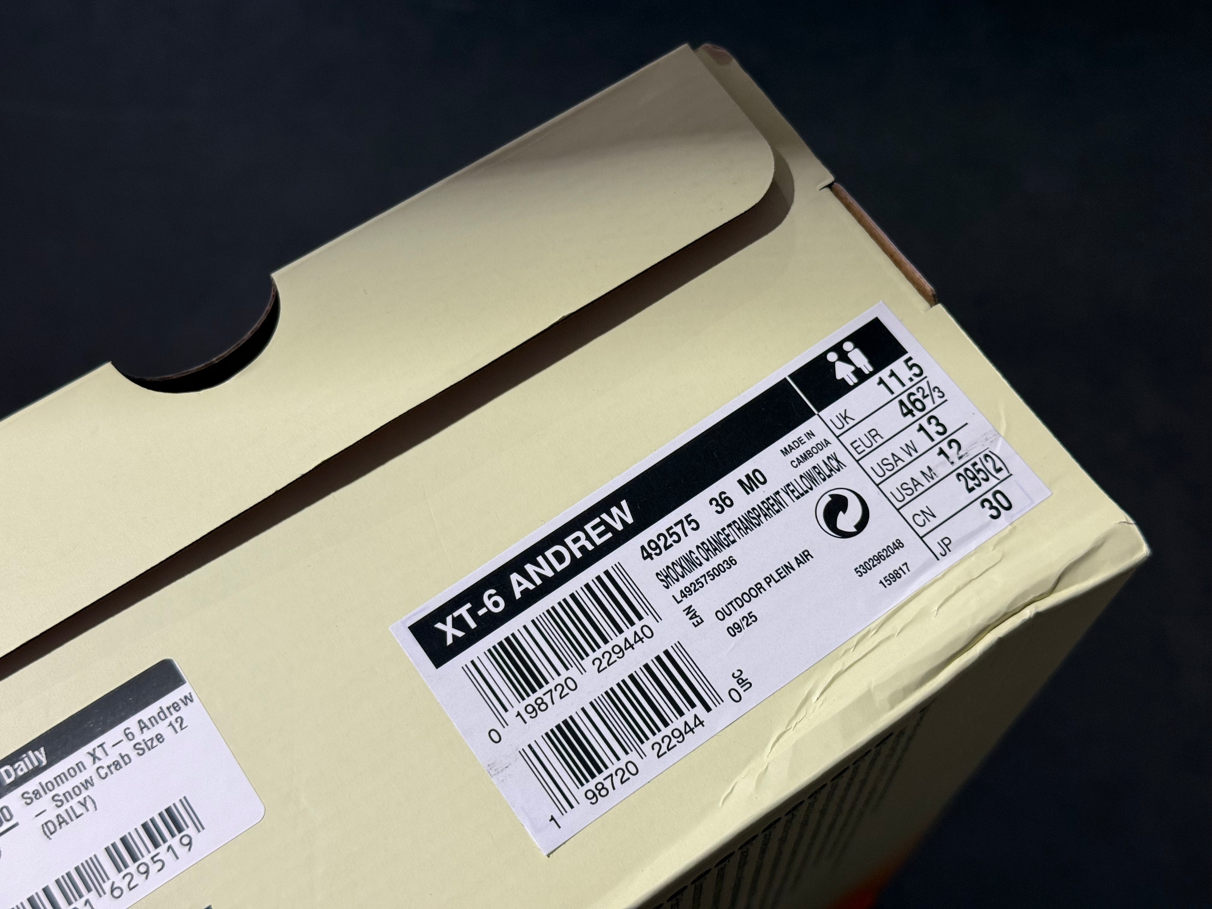 Salomon XT-6 Andrew - Snow Crab Size 12