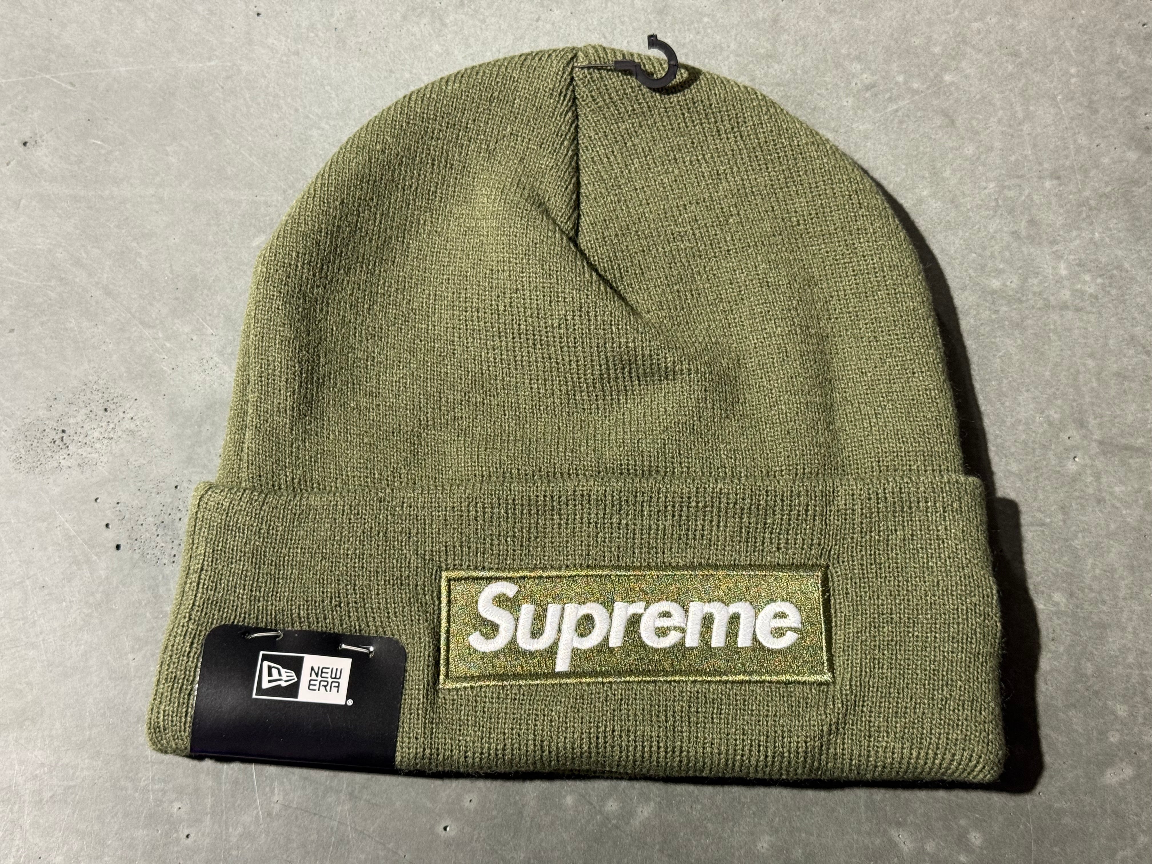 NEW Supreme FW25 Box Logo Beanie - Olive