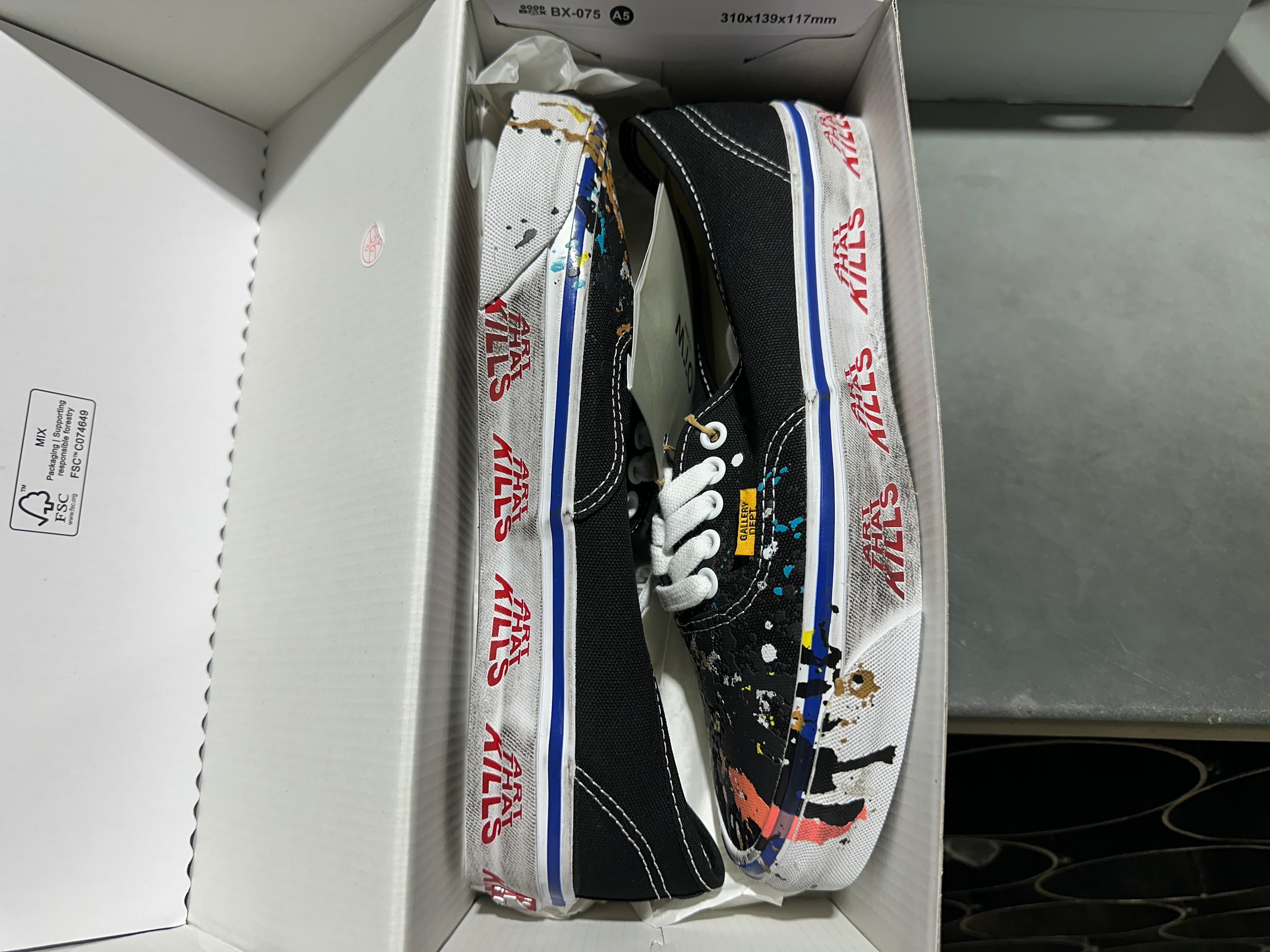 Vans OTW Authentic 44 x Gallery Dept - Black / Paint Splatter Size 11.5