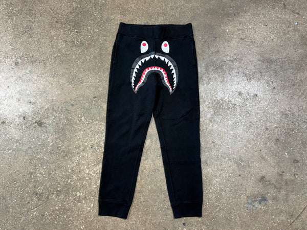 USED BAPE ABC Camo Shark Sweat Pants - Black Size Small