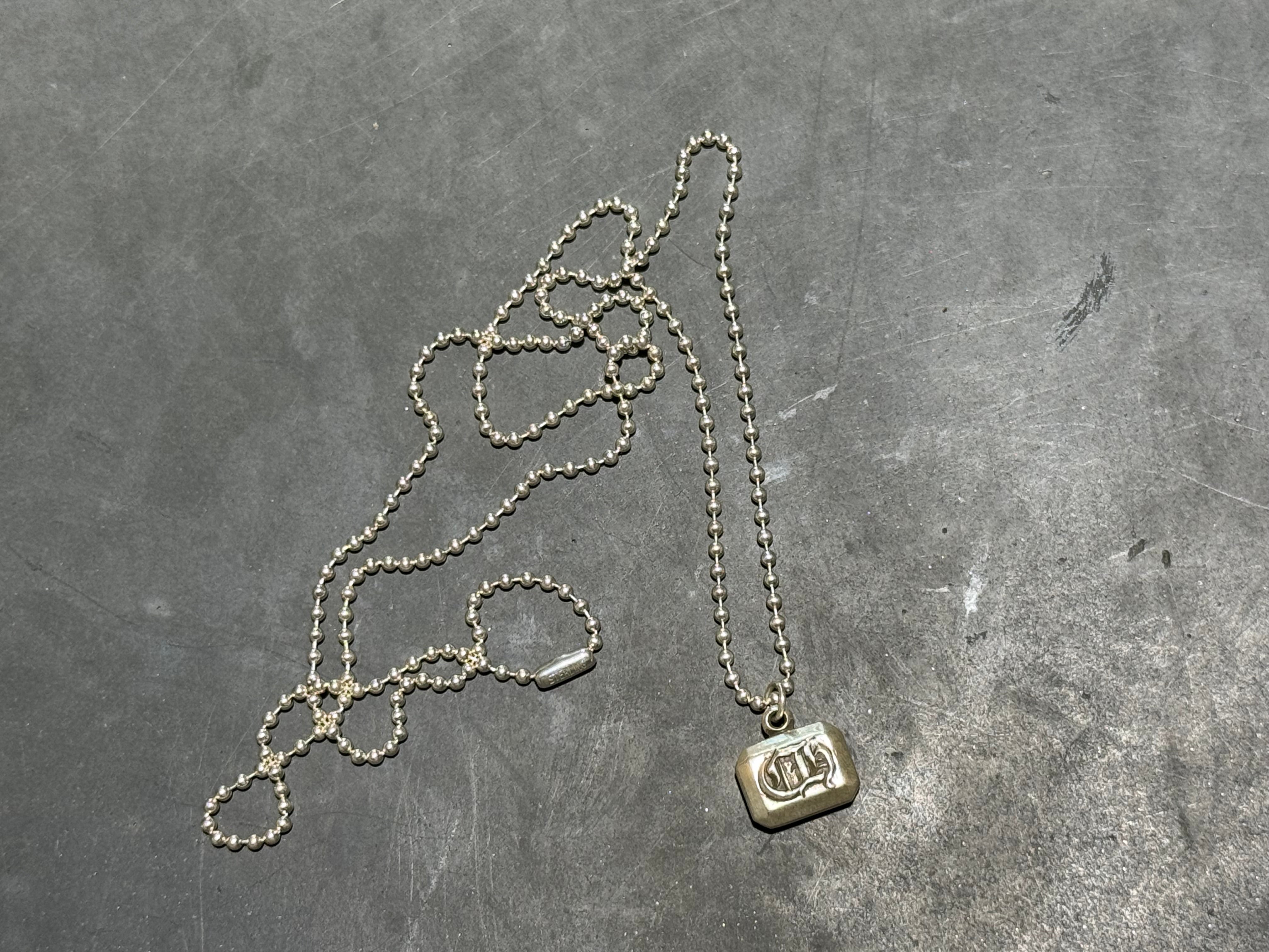 USED Chrome Hearts Emerald Cut Pendant With Chain