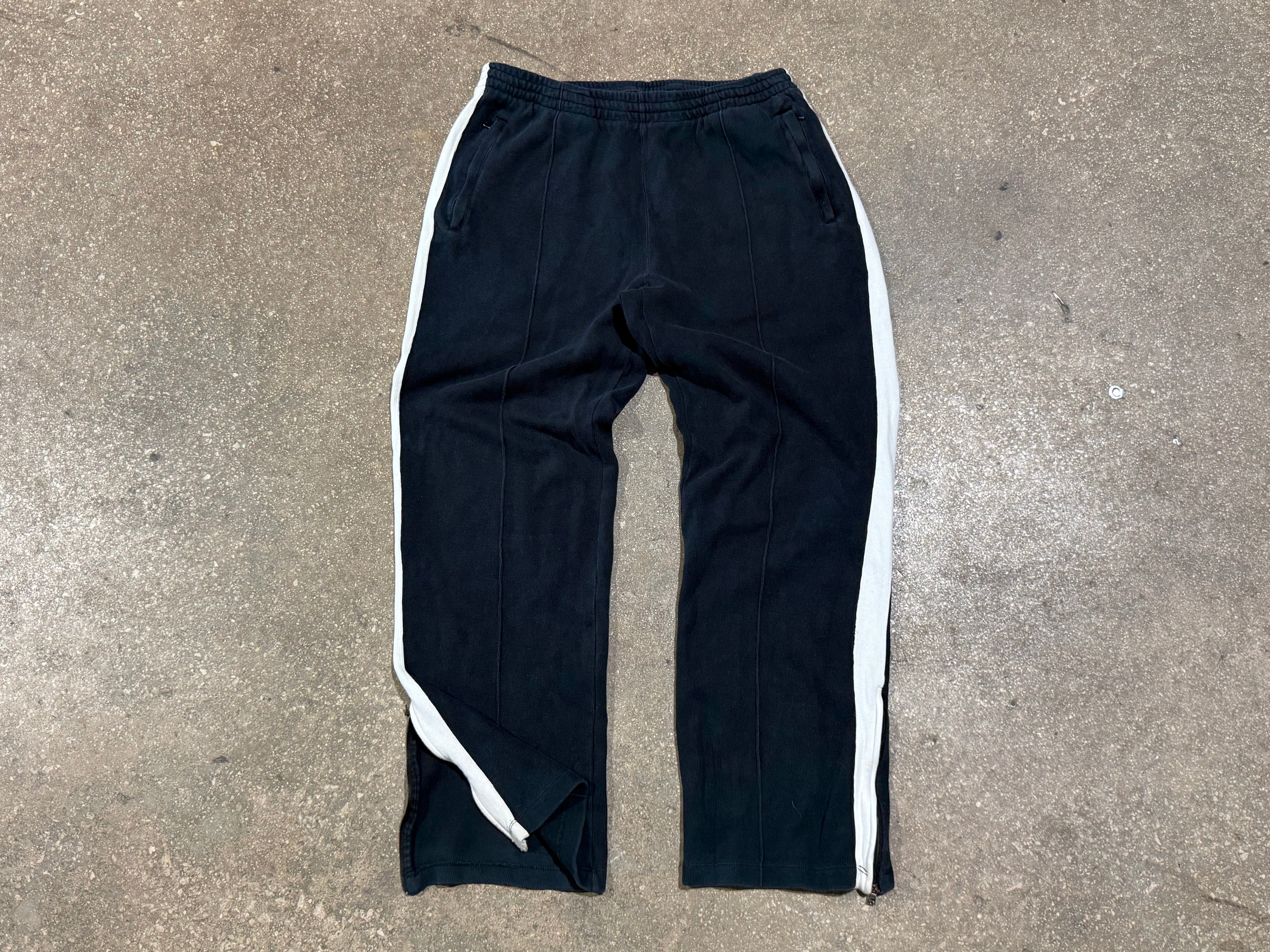 USED Polo Ralph Lauren Side Zip Sweatpants - Black/White Size Large