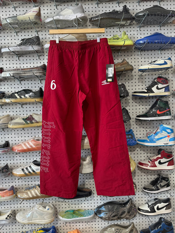 NEW Supreme Umbro Studded Track Pants - Dark Red Size Medium