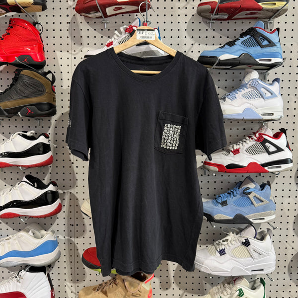 USED Chrome Heats Multi Logo Back Hit Tee - Black Size Large