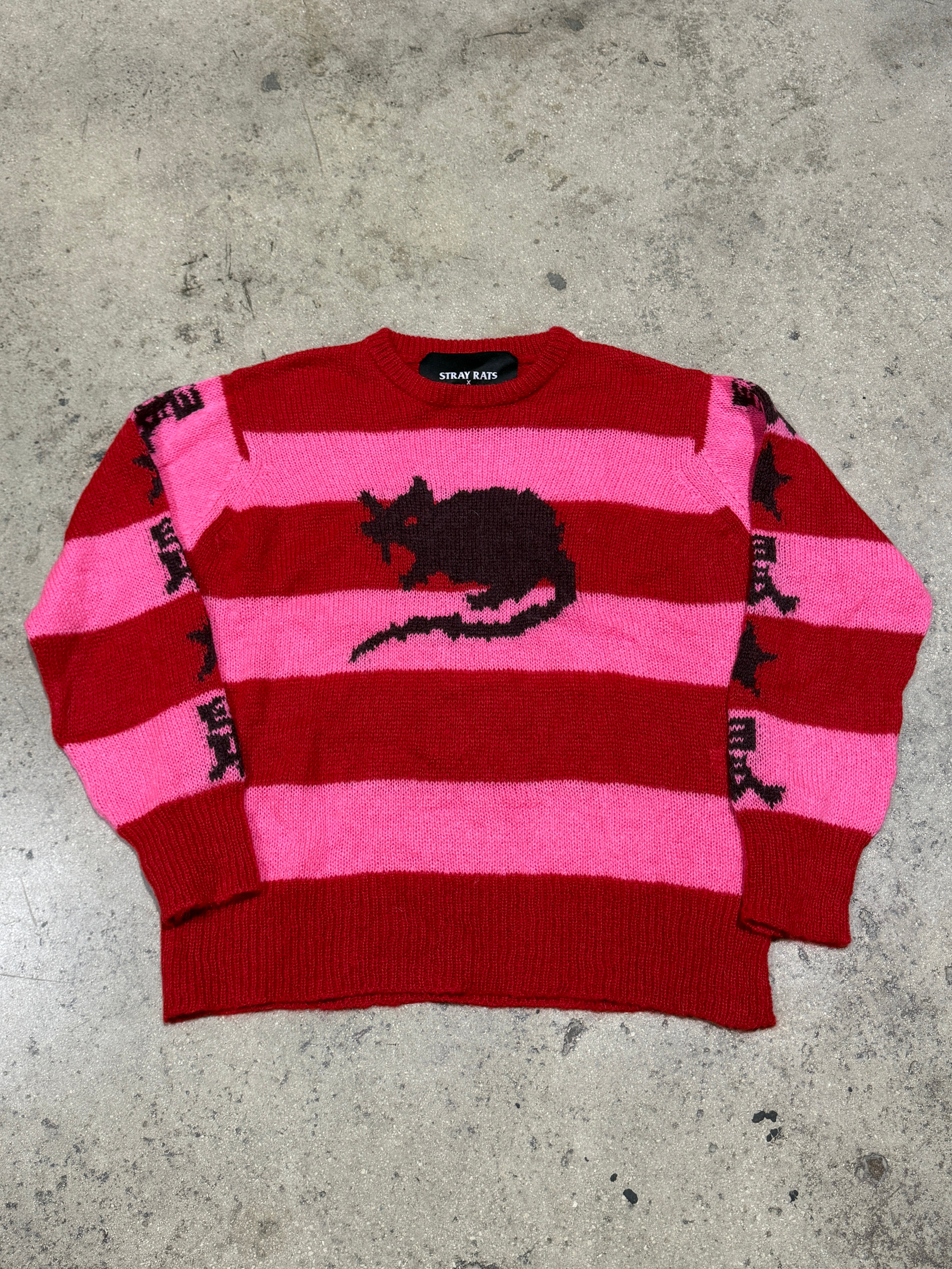 NEW Stray Rats x Marc Jacob The Grunge Sweater - Red/Pink Size Large