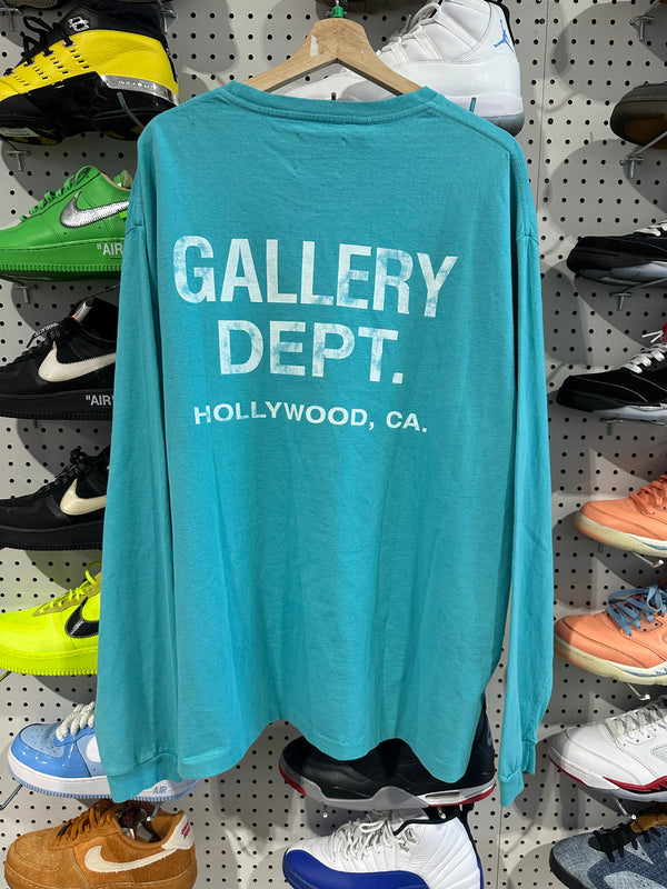 NEW Gallery Department Longsleeve Logo Tee - Aqua Size XL