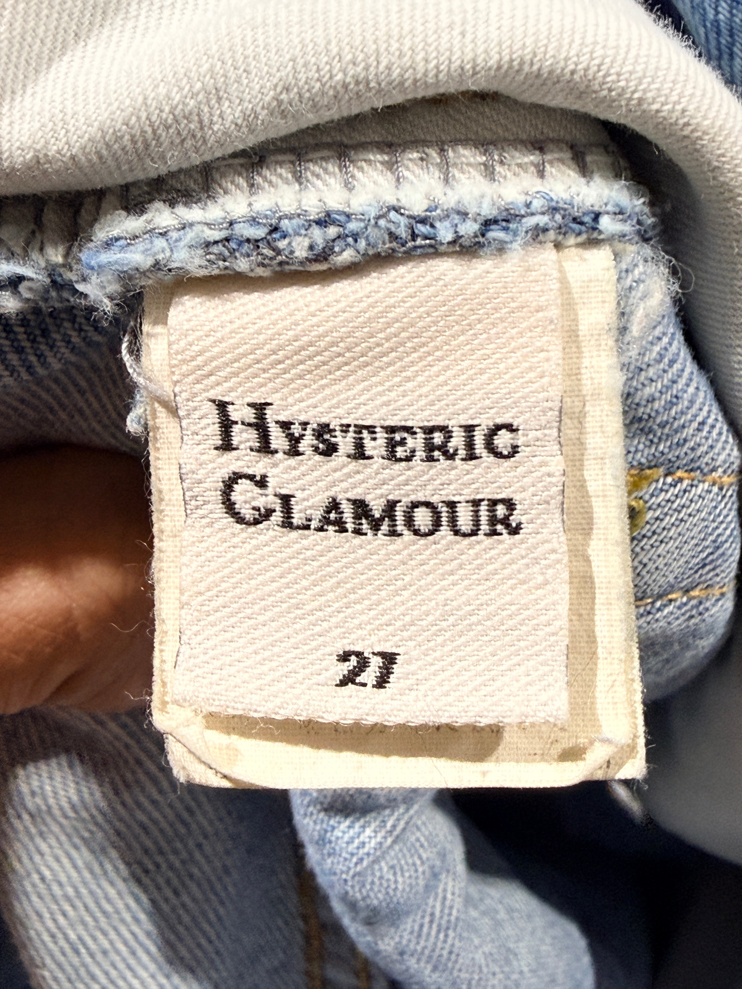 2000s Hysteric Glamour Kinky Jeans Cartoon Grapic Wide Leg - Blue Size 27