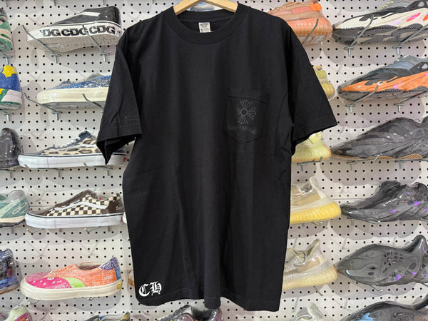 USED VTG Chrome Hearts Mono Circle Cross Pocket Tee - Black Size Large