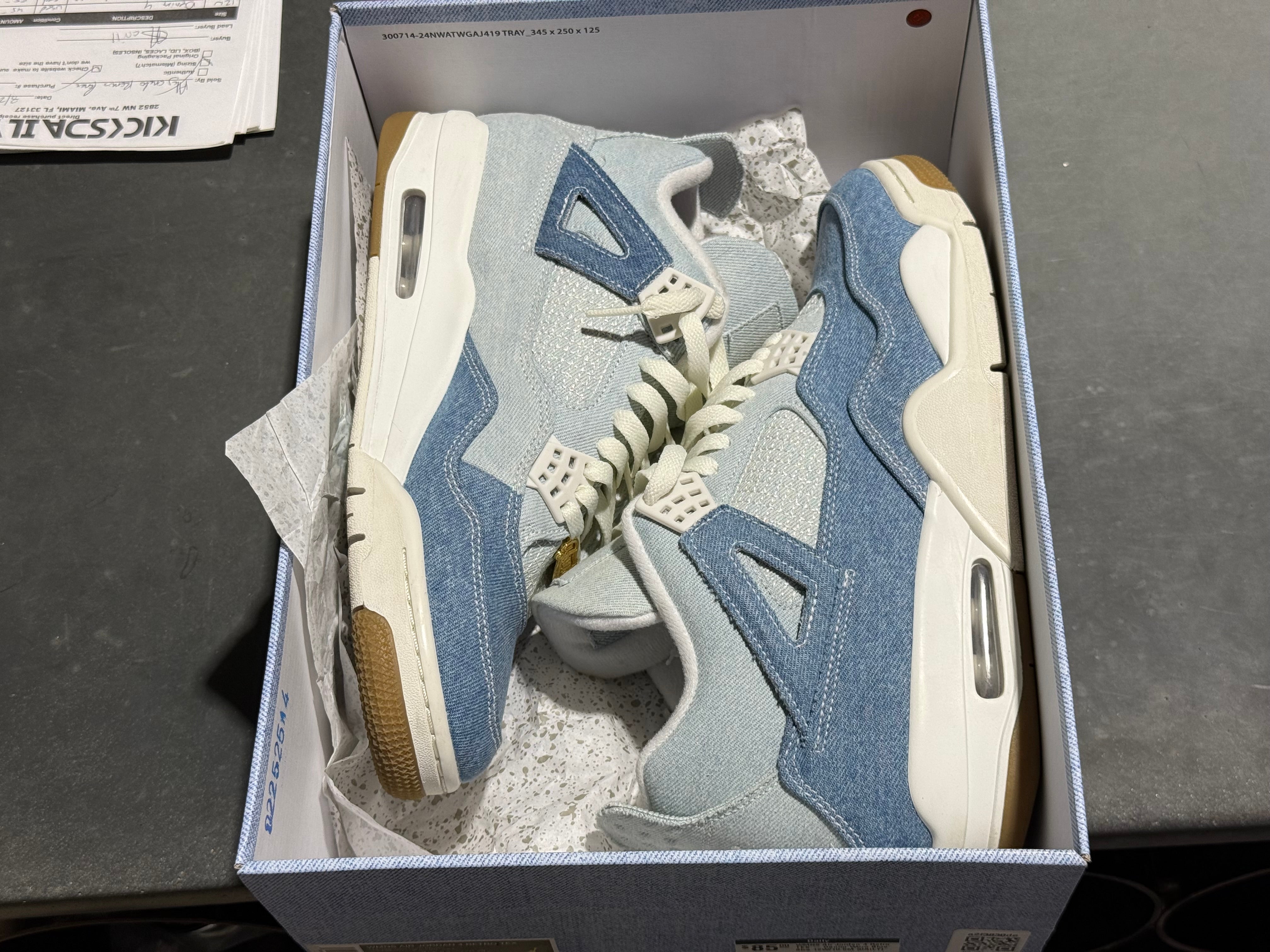 WMNS Air Jordan 4 Retro TEX - Denim Worn Blue Size 12W/10.5M
