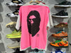 NEW BAPE X Saint Michael Mad Face Handprinting Tee - White/ Pink Size Large