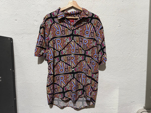 NEW Supreme Perspective Rayon SS Shirt - Black Size Large