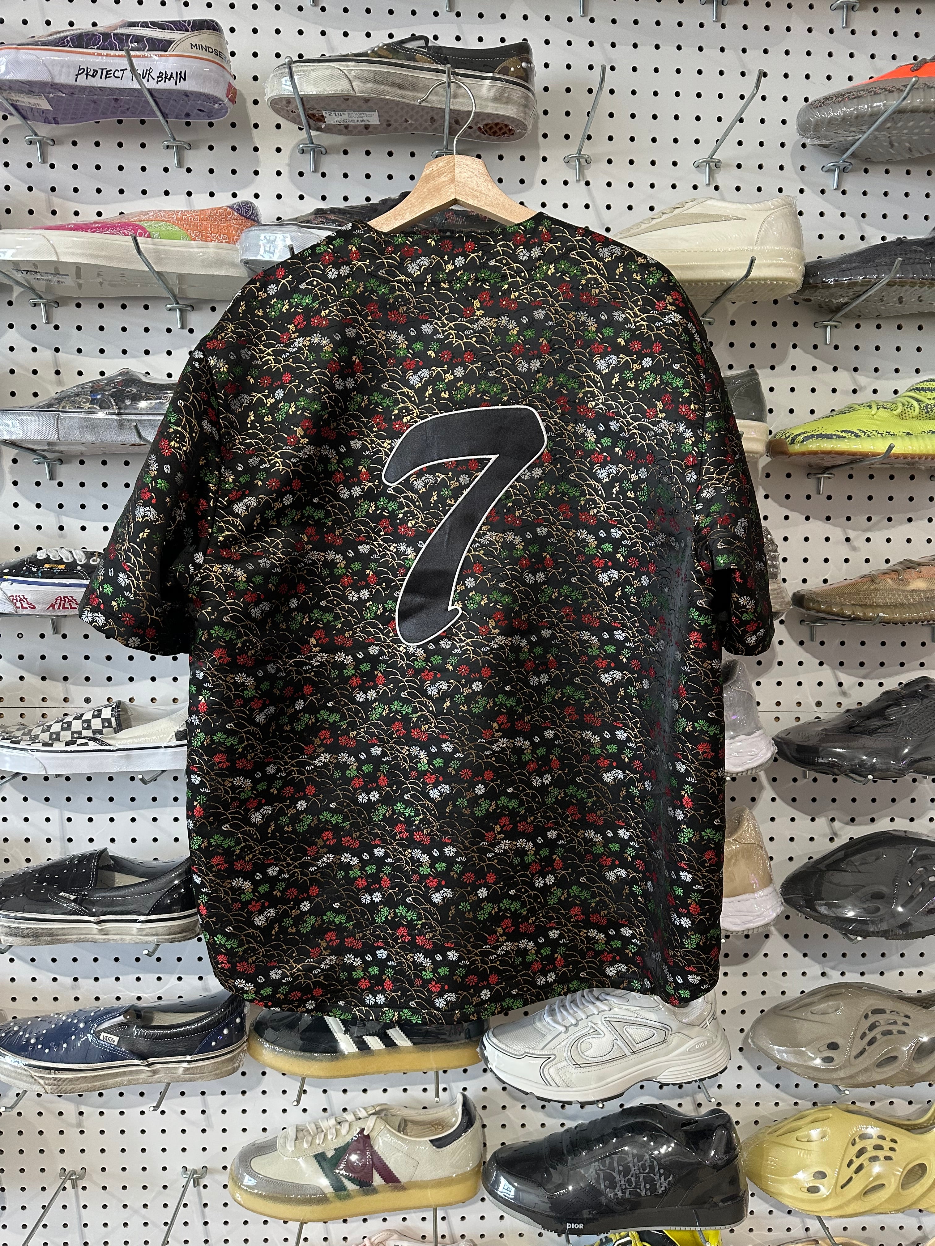 USED Supreme Floral Jersey - Black/Multi Size Large