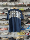 NEW Supreme Cracked Logo SS Shirt - Blue Size Large