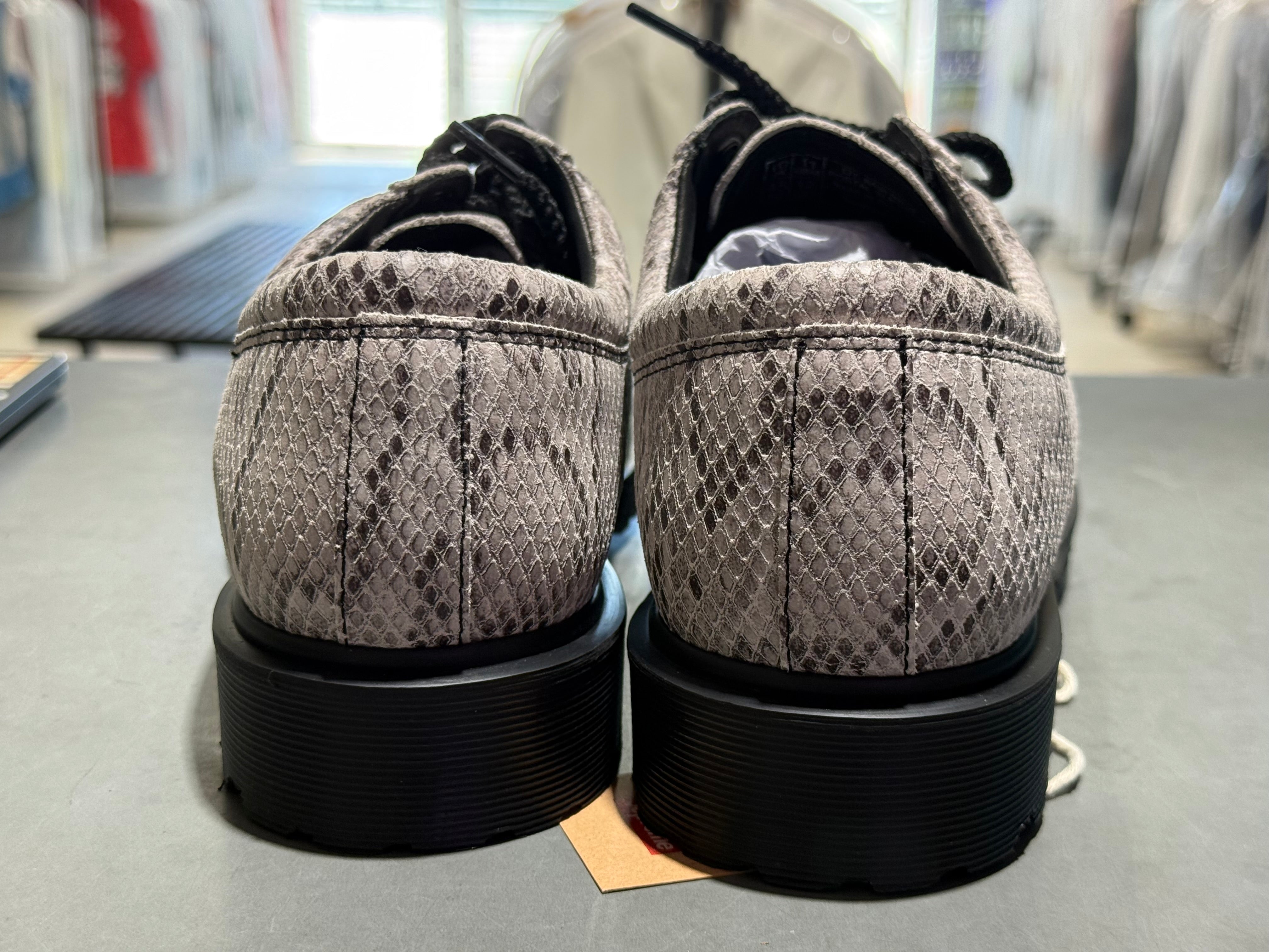 Dr. Martens x Supreme Postal Supreme 4 Eye Shoe - Grey Snakeskin Size 11