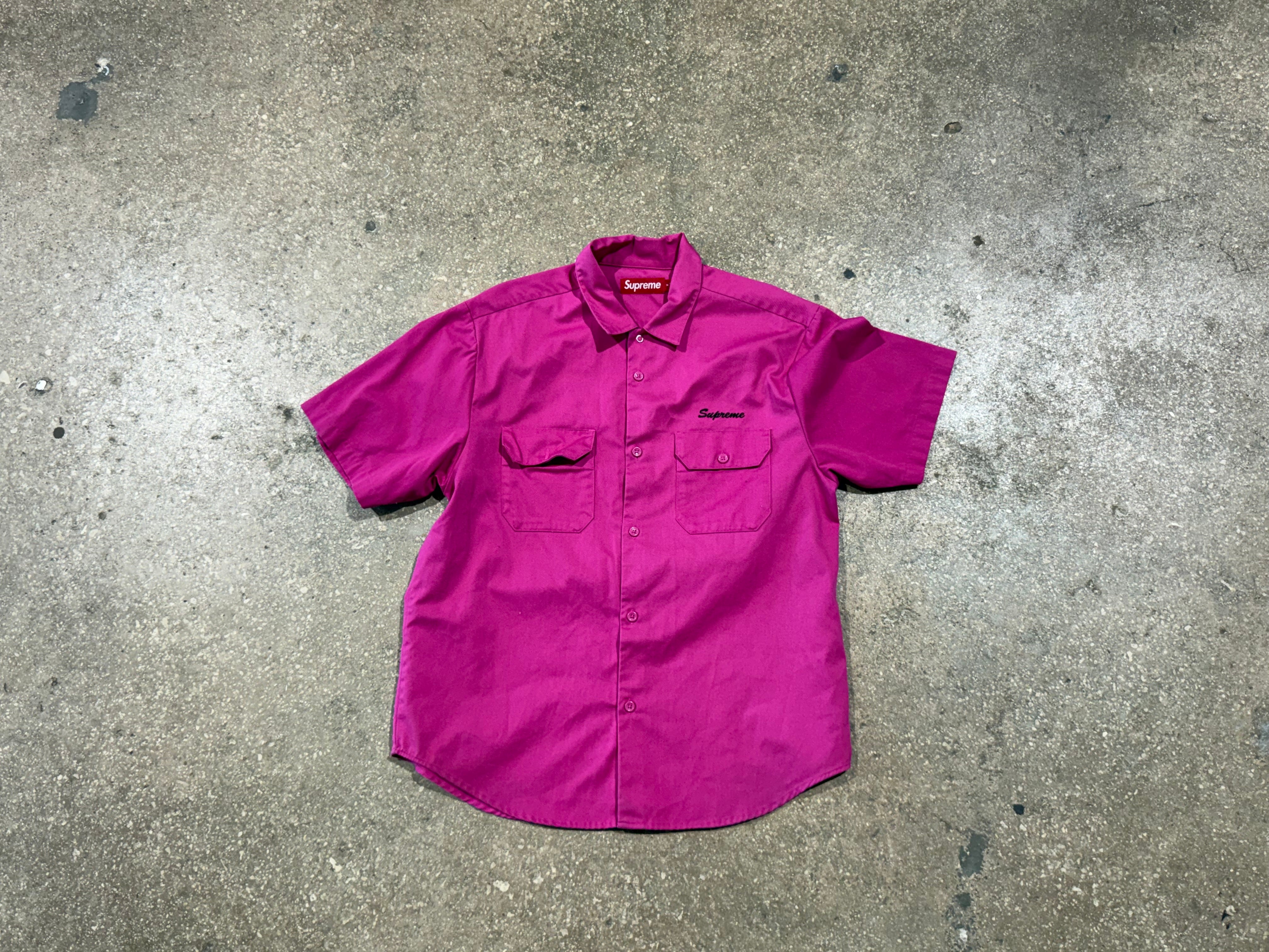 USED Supreme Rhinestone Pin Up SS Shirt - Pink Size Medium