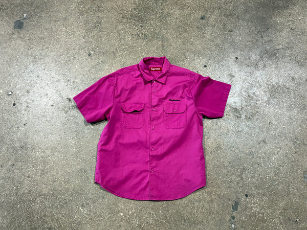 USED Supreme Rhinestone Pin Up SS Shirt - Pink Size Medium