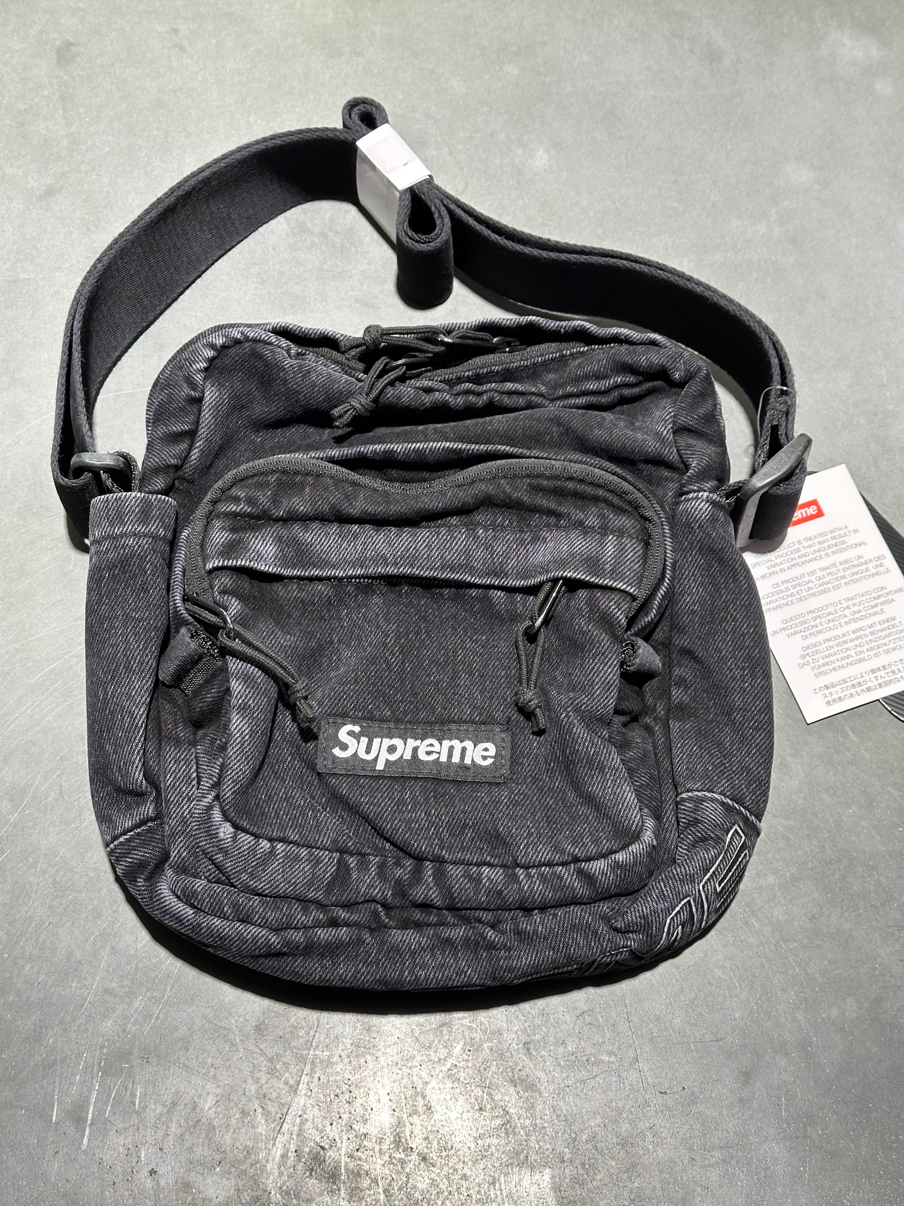 NEW Supreme Denim Shoulder Bag - Black