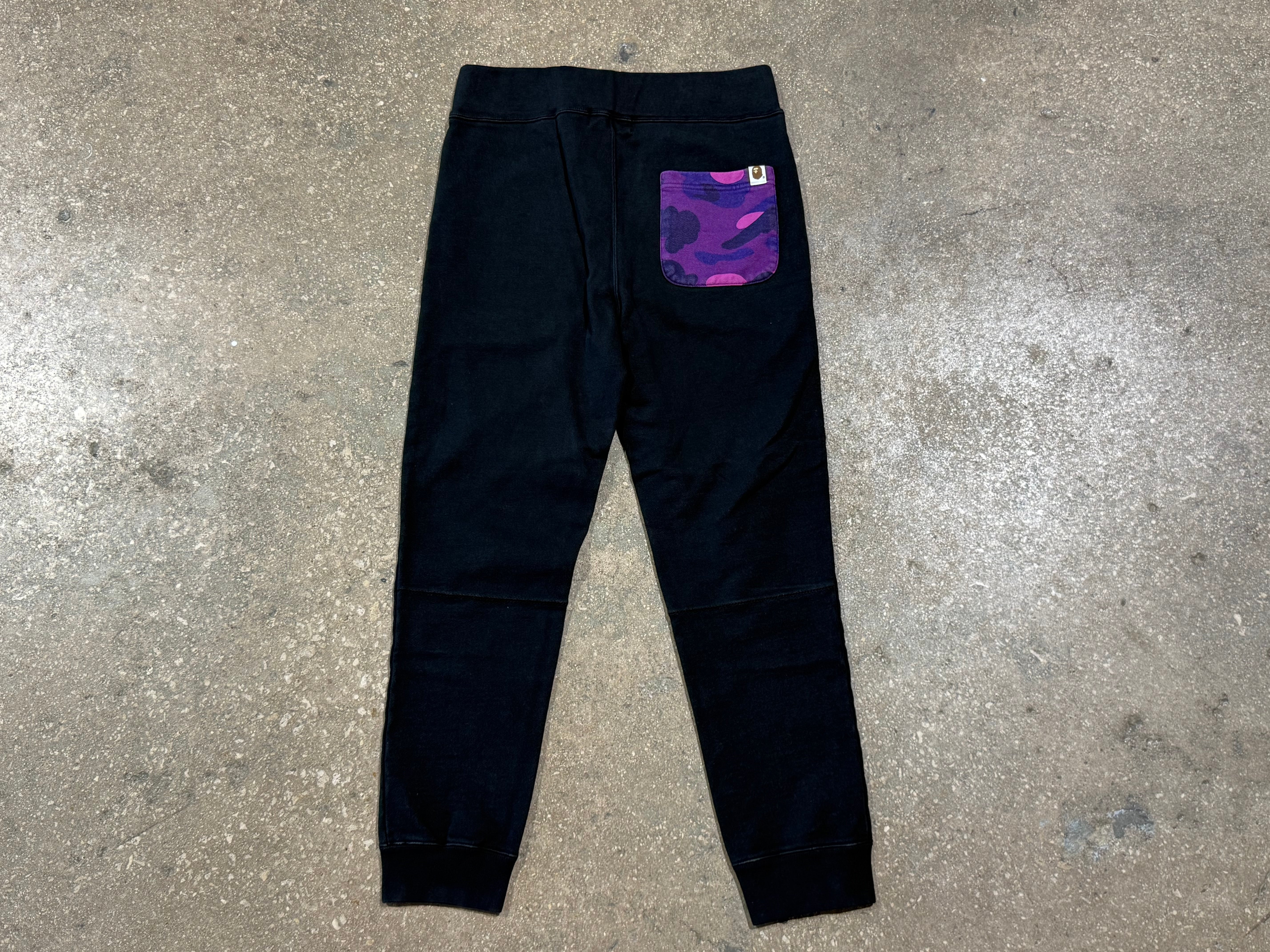 USED BAPE ABC Camo Shark Sweat Pants - Black Size Small