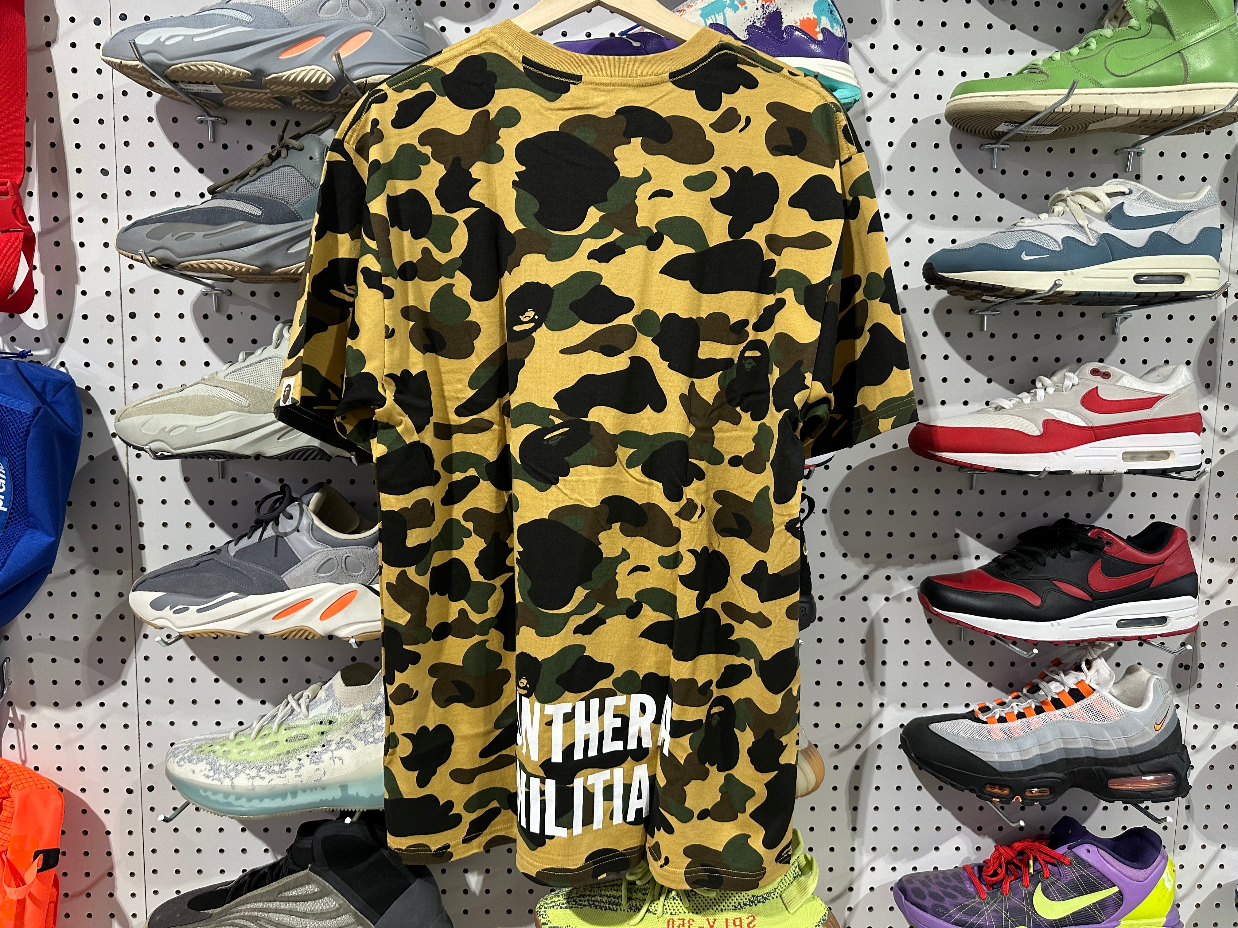 NEW Bape Tiger Zip Tee - Yellow Camo Size XL