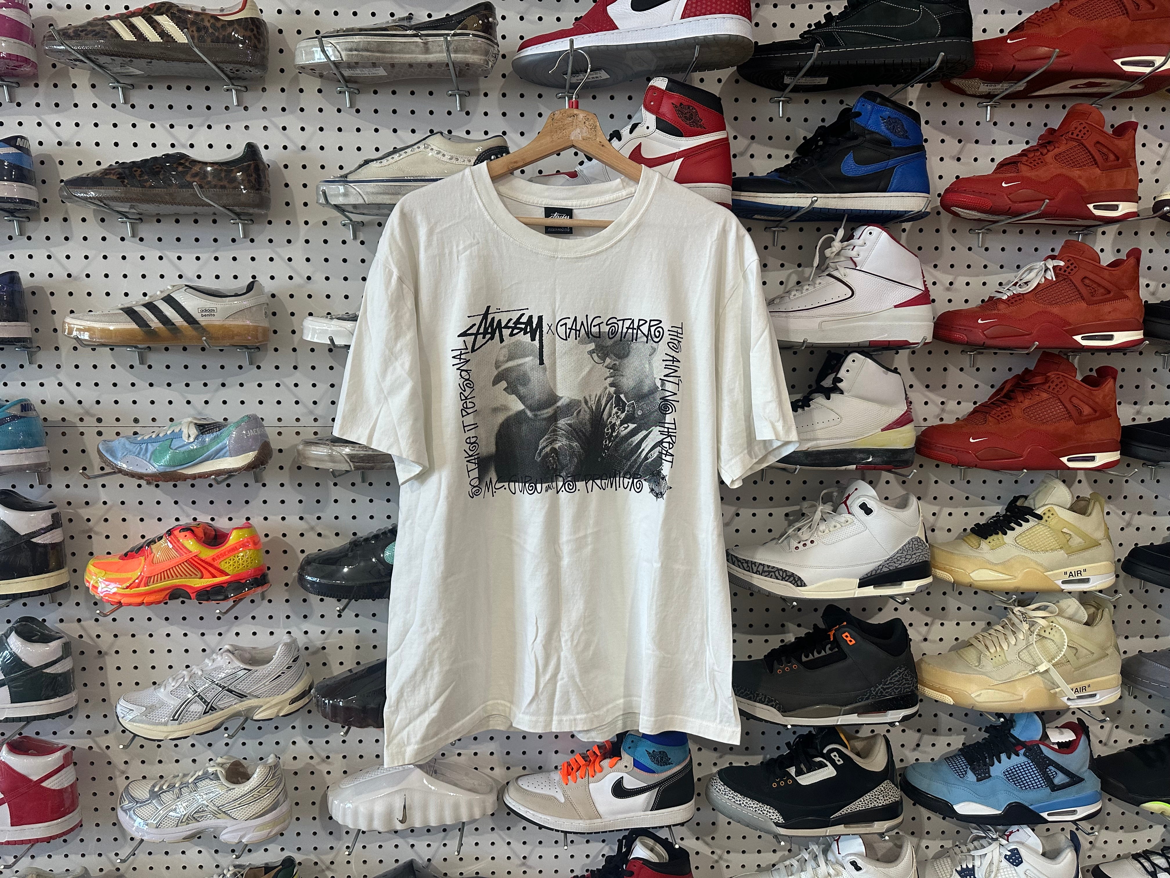 USED Stussy x Gangstarr Take It Personal Tee - White Size Large
