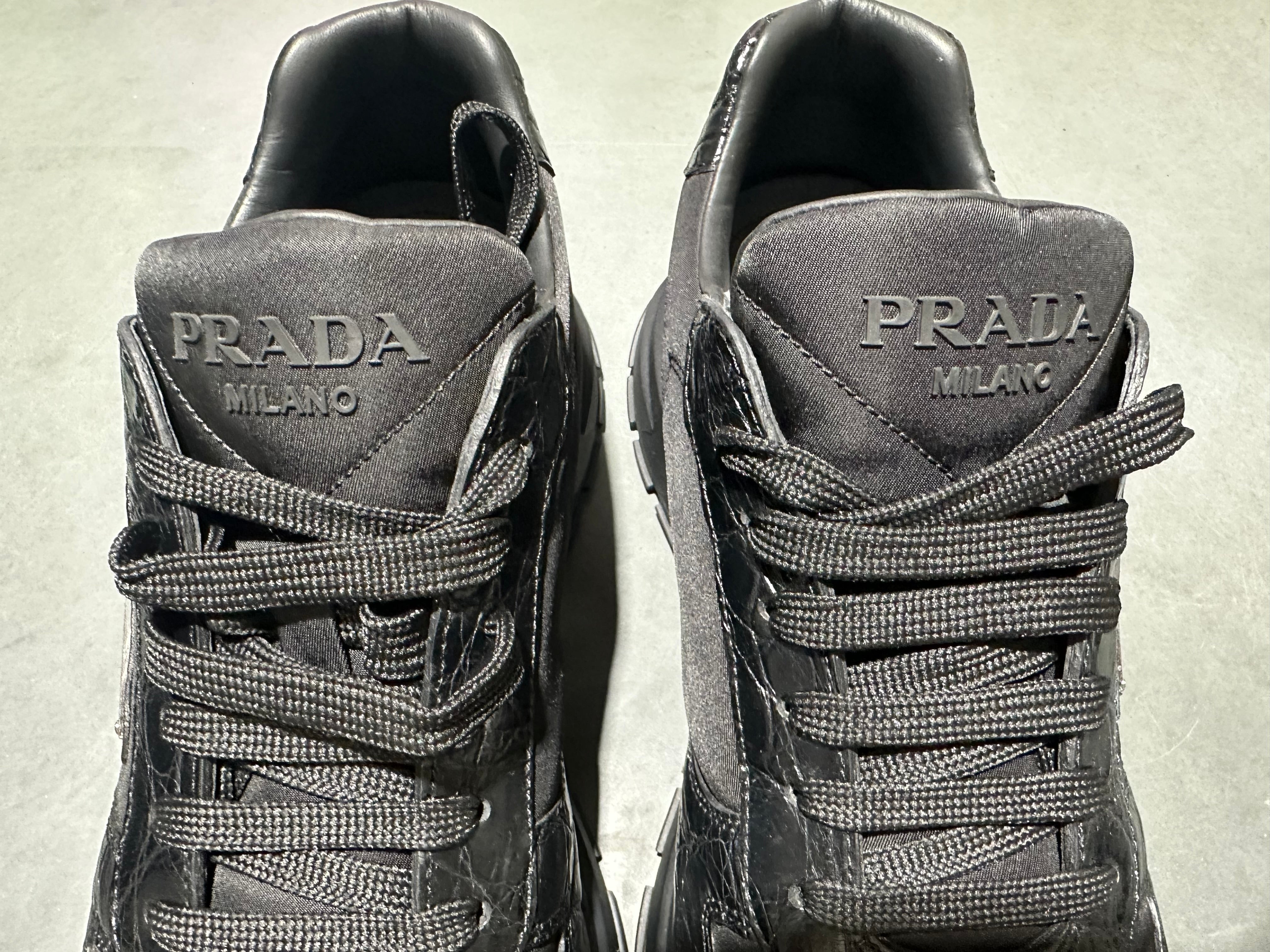 Prada Prax Re-Nylon Custom Croc - Black Size 8UK / 9-9.5US