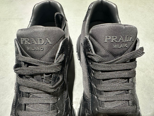 Prada Prax Re-Nylon Custom Croc - Black Size 8UK / 9-9.5US