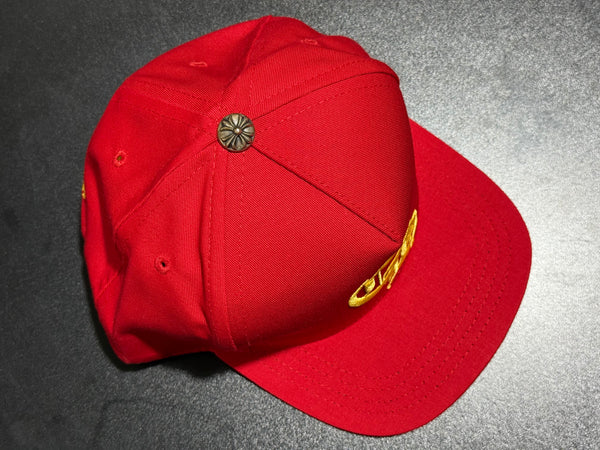 NEW Chrome Hearts 5 Panel Snapback - Red/Yellow