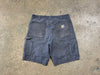 USED Carhartt Distressed Shorts - Grey Size 34