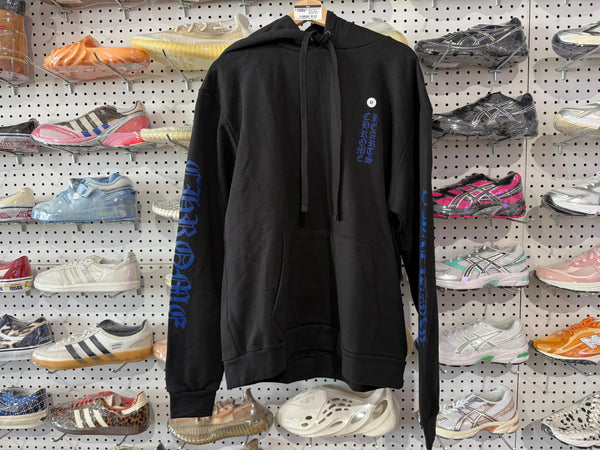 NEW Chrome Hearts Vertical Logo Pullover Hoodie - Black/Blue Size Medium