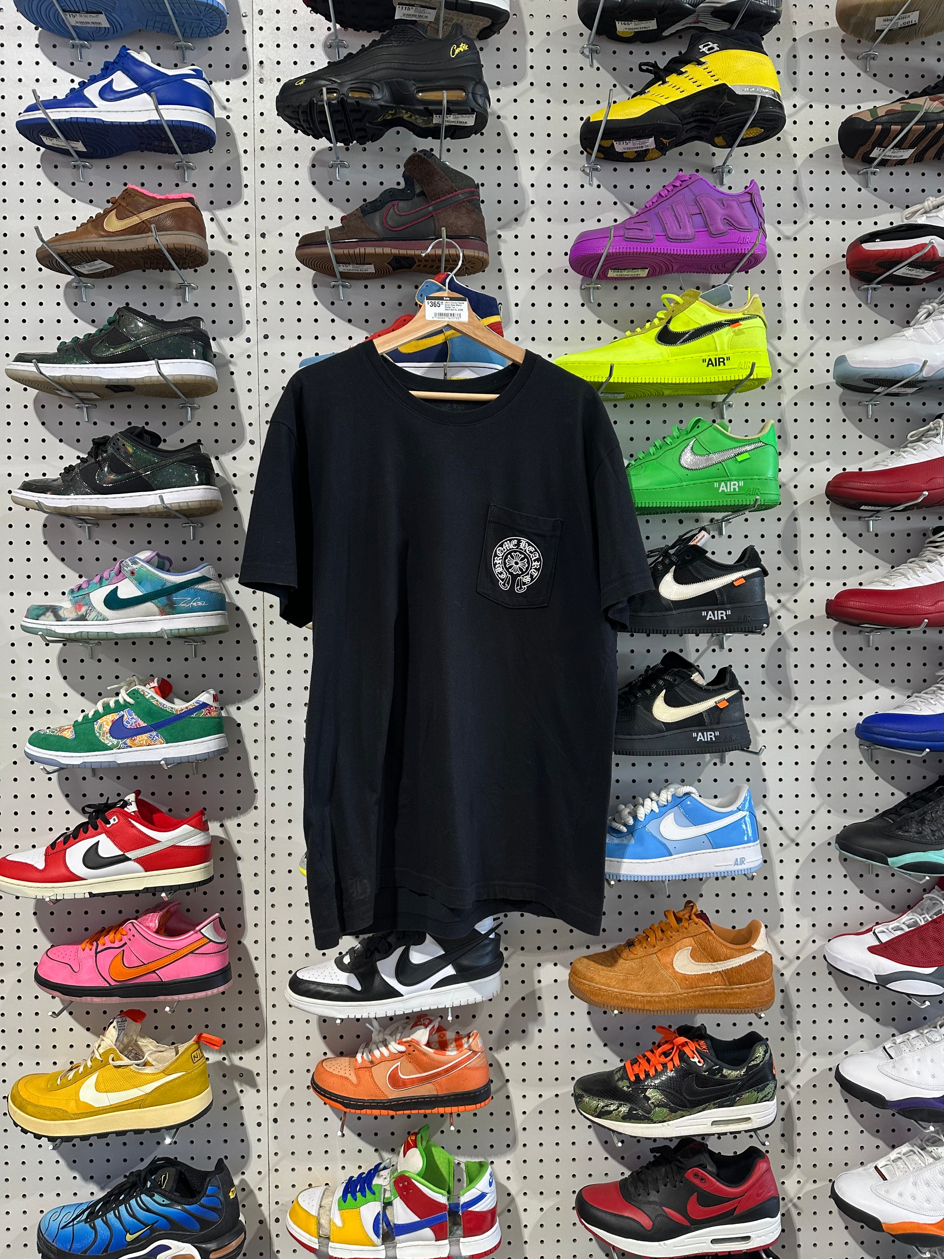 USED Chrome Hearts Horse Shoe Miami Pocket Tee - Black Size XL