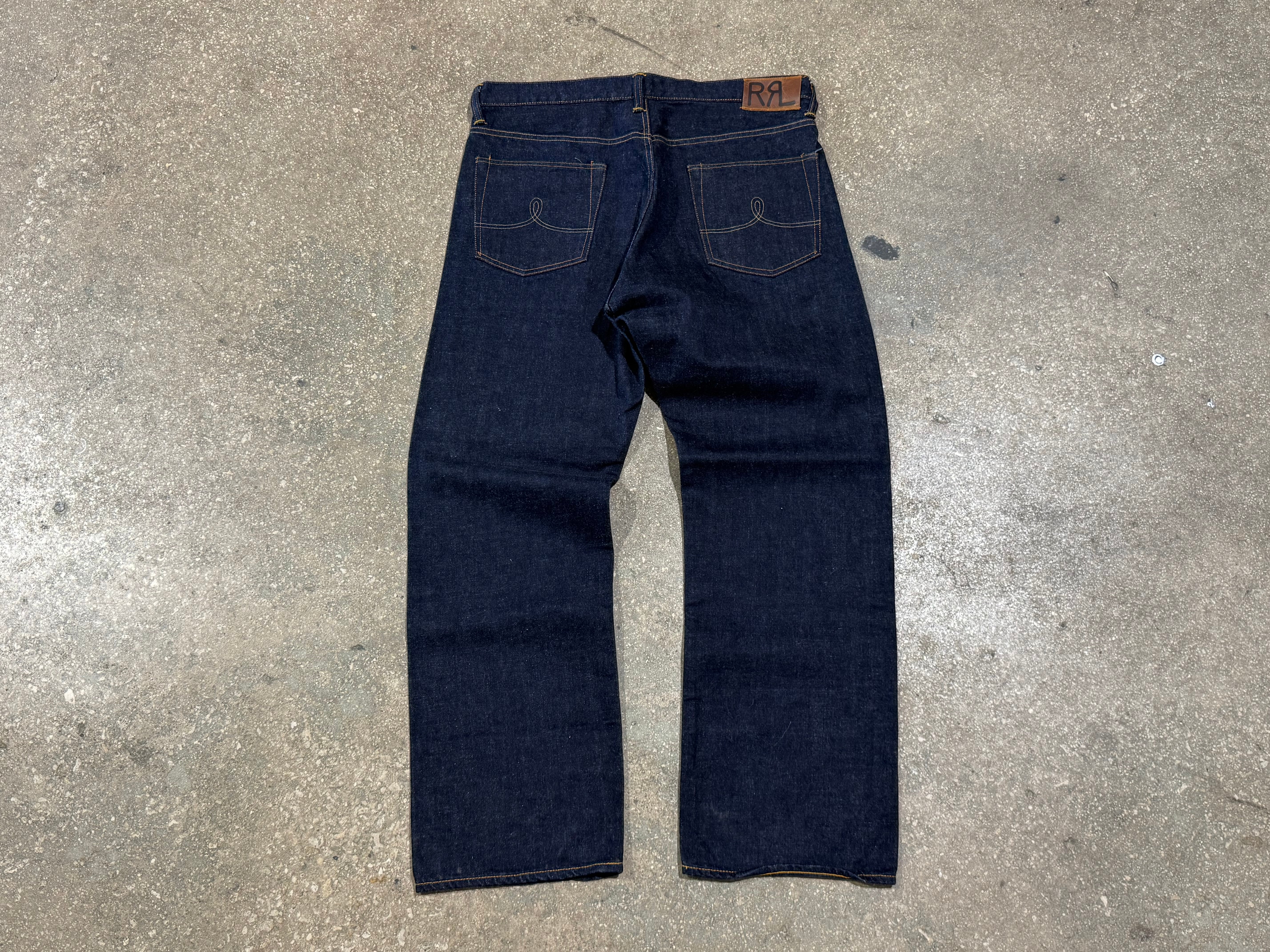 NEW RRL Double RL Selvedge Denim Jeans - Dark Indigo Size 36x32