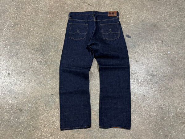NEW RRL Double RL Selvedge Denim Jeans - Dark Indigo Size 36x32
