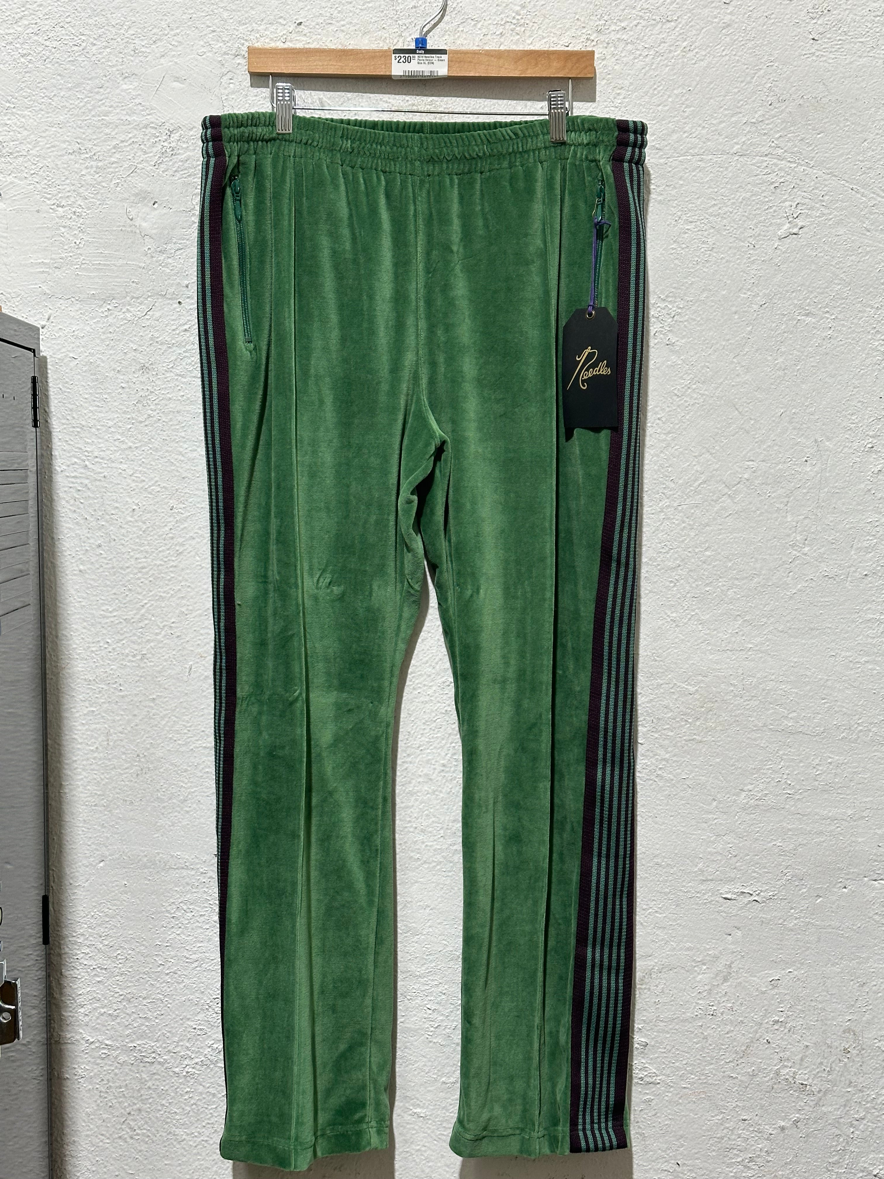 NEW Needles Track Pants Velour - Green Size XL