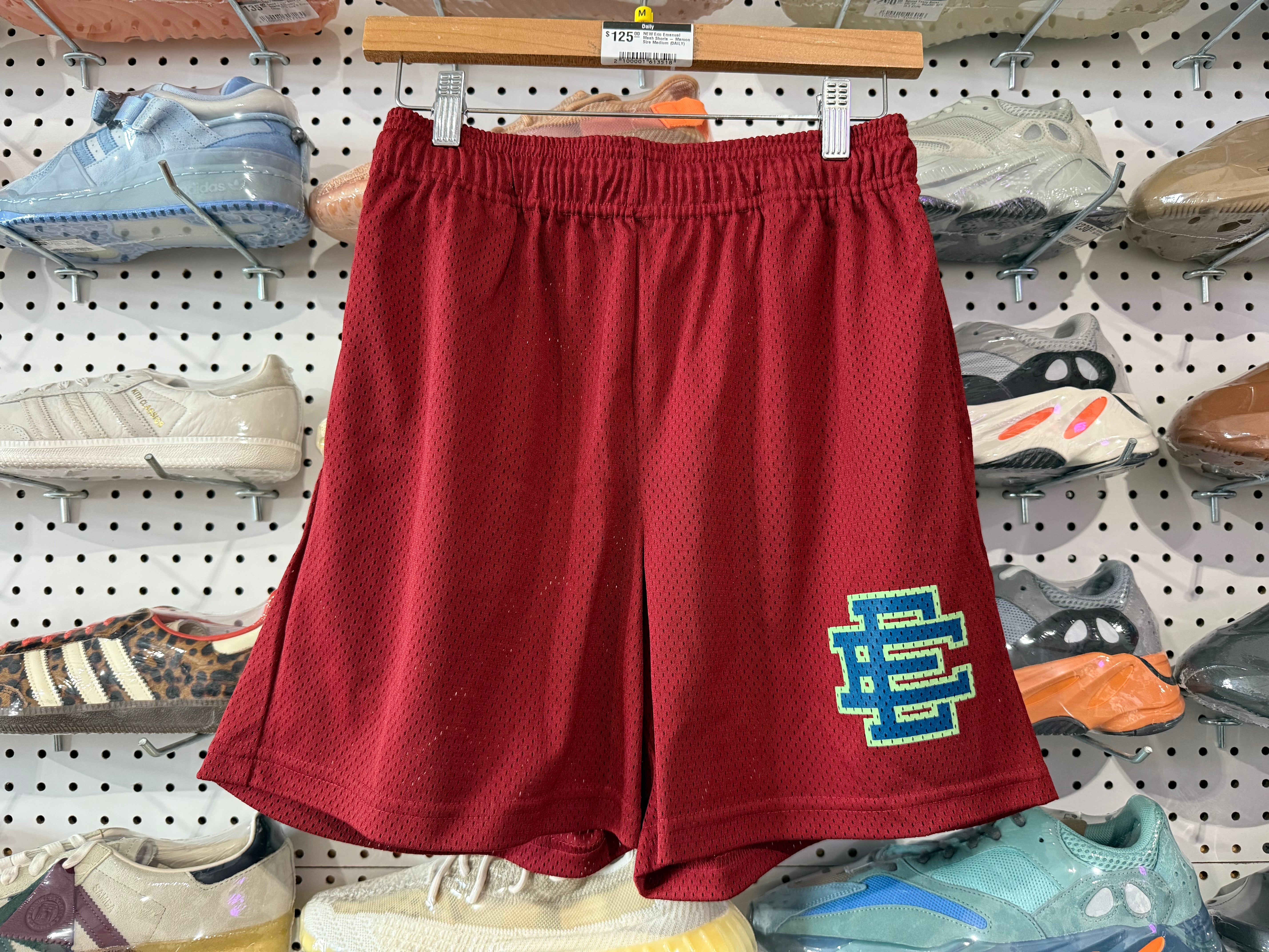 NEW Eric Emanuel Mesh Shorts - Maroon Size Medium