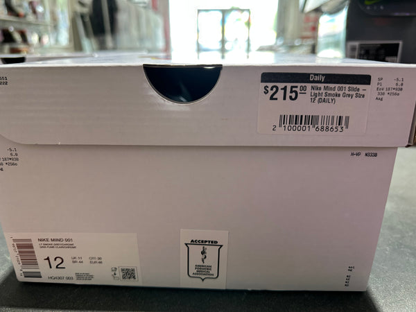 Nike Mind 001 Slide - Light Smoke Grey Size 12