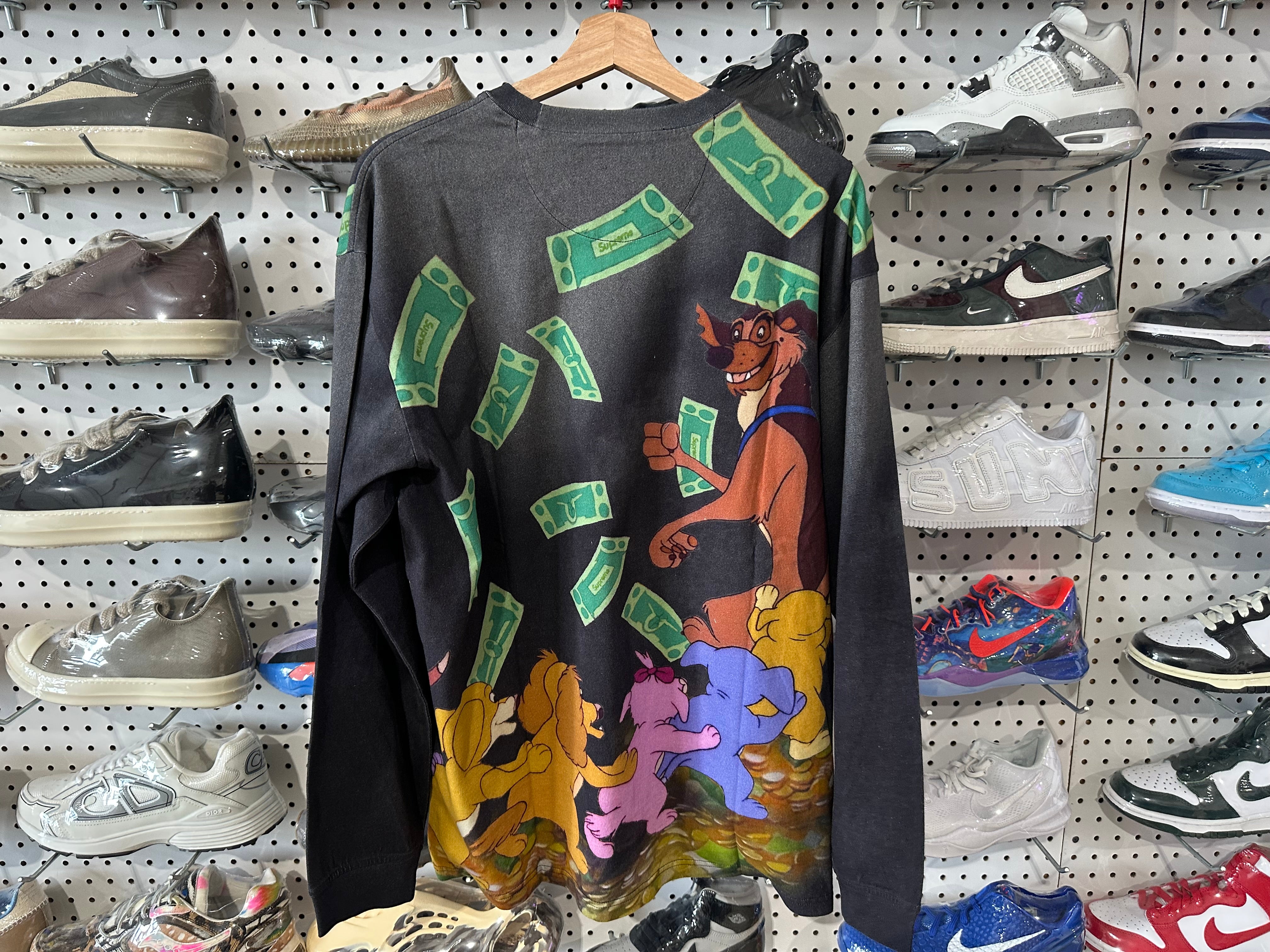 NEW Supreme All Dogs Go To Heaven LS Shirt - Black Size Large