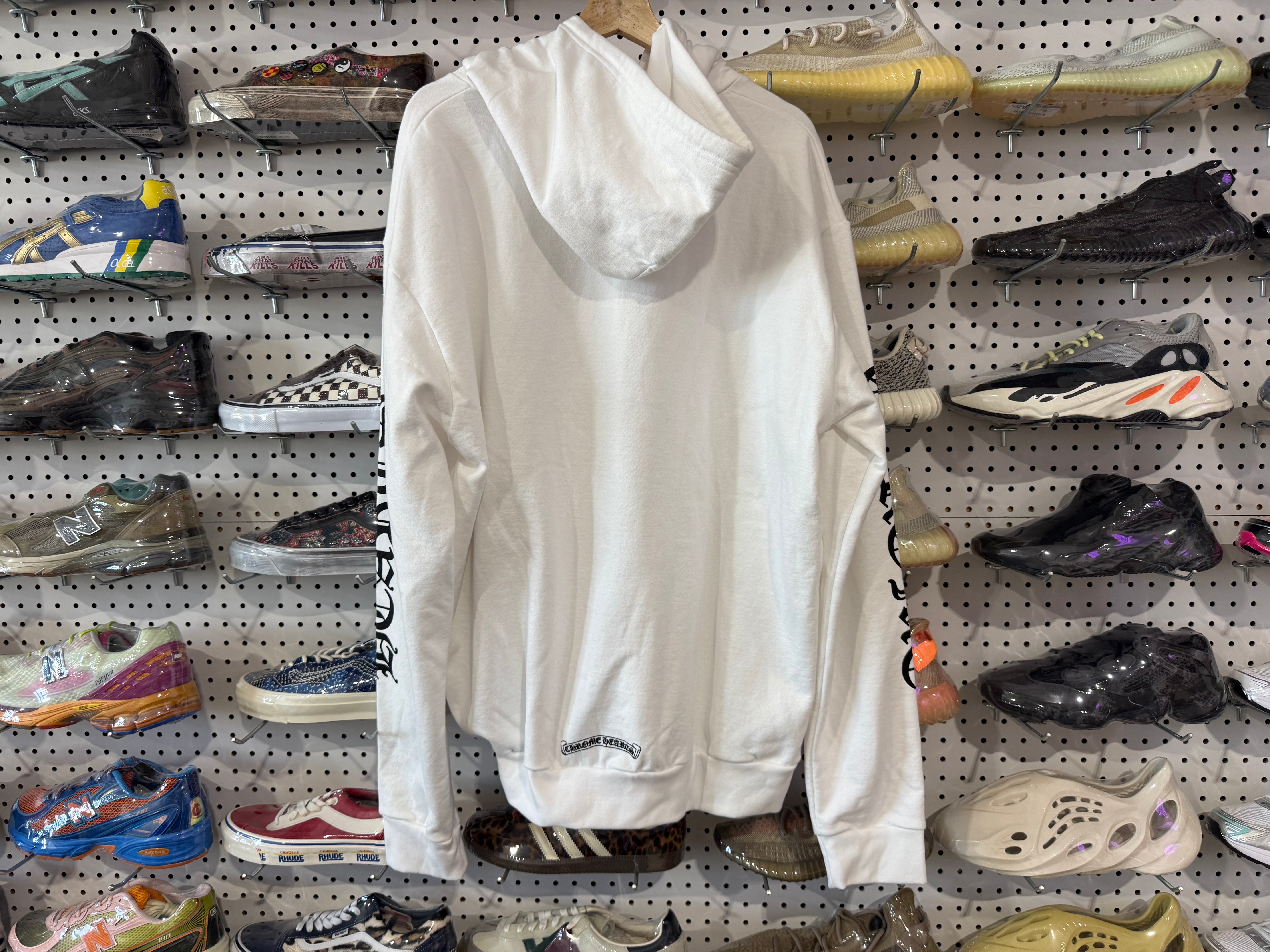 NEW Chrome Hearts Fleece Zip Up Hoodie - White Size XL