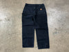 USED Carhartt Bleached Out Double Knee Carpenter Pants - Black Size 34x30