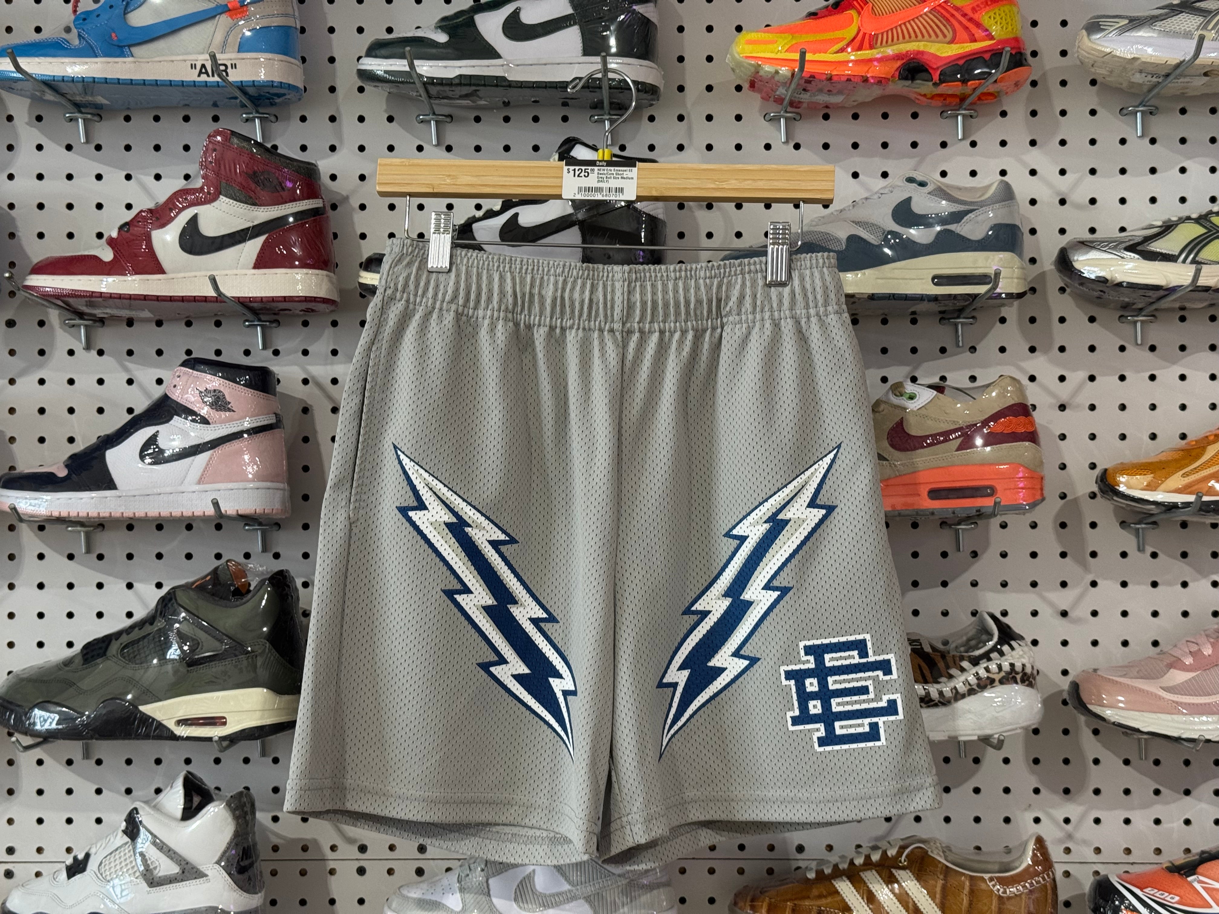 NEW Eric Emanuel EE Basic/Core Short - Grey Bolt Size Medium